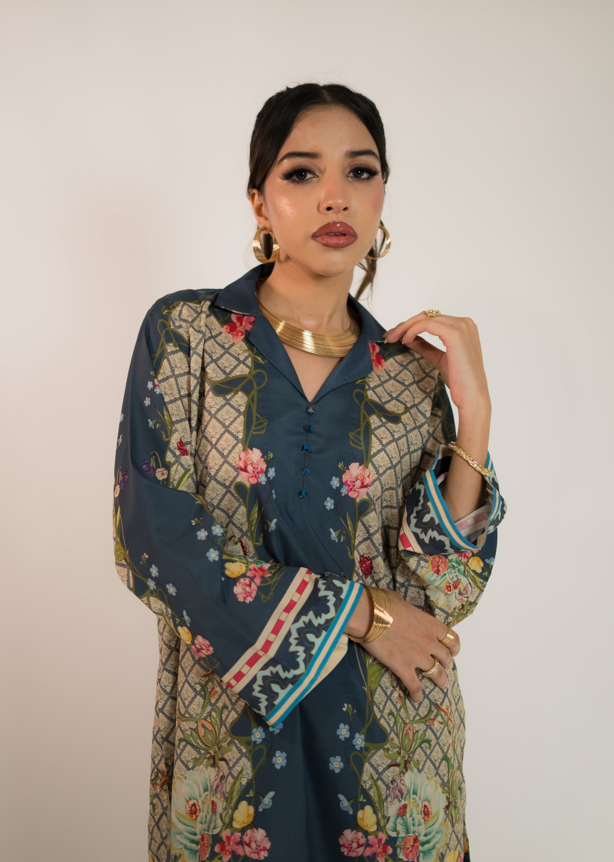 silk crepe Co ord Sets in Navy blue