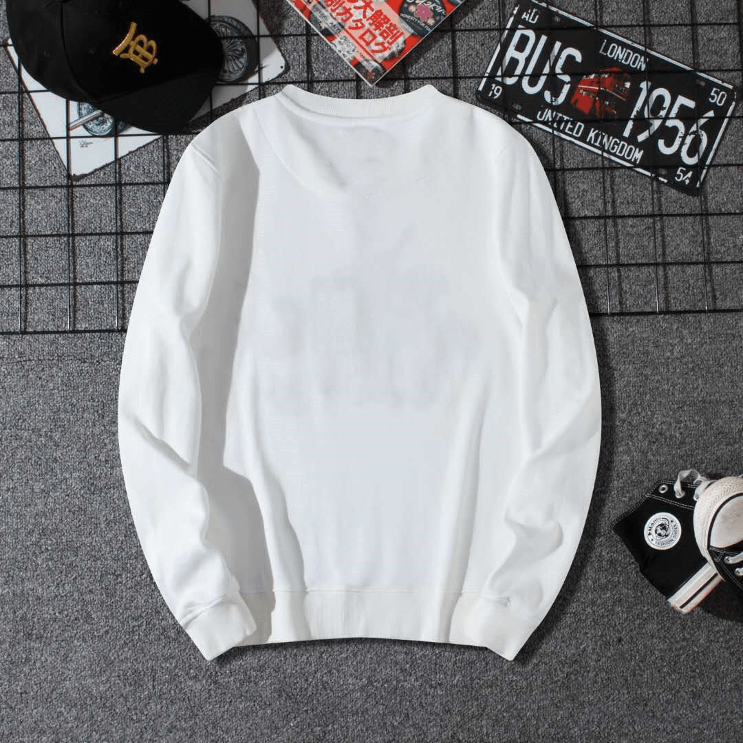 Embroidered round Neck Loose Collarless Sweater Men