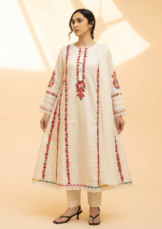 cotton Pishwas in Off-white