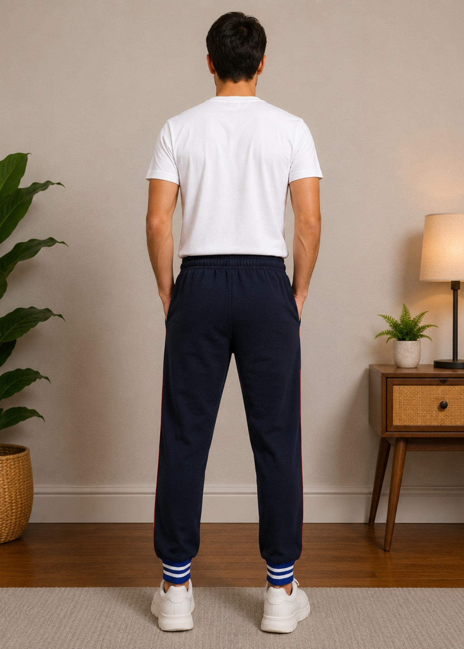 cotton Trousers in Dark blue