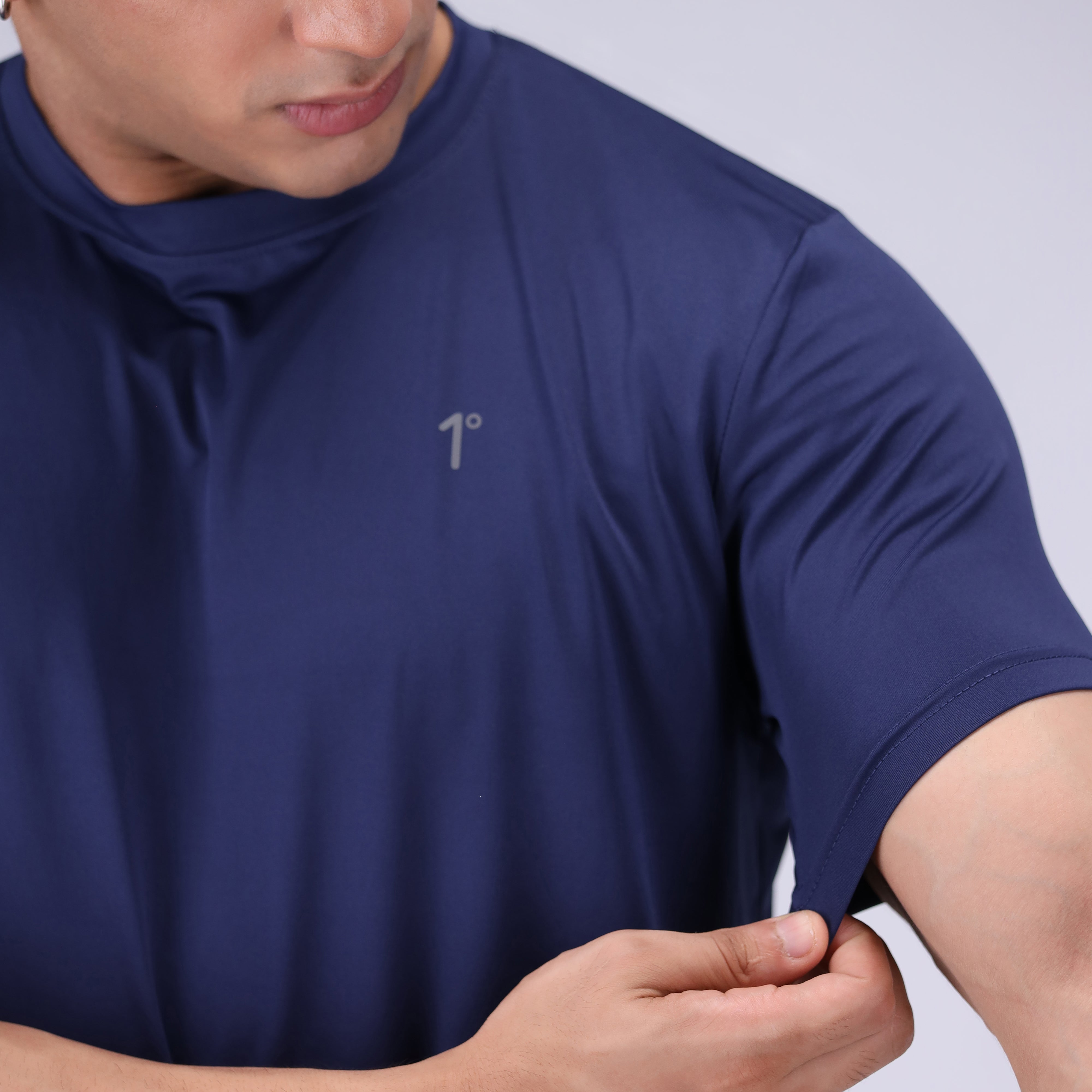 twill cotton T Shirt in Navy blue