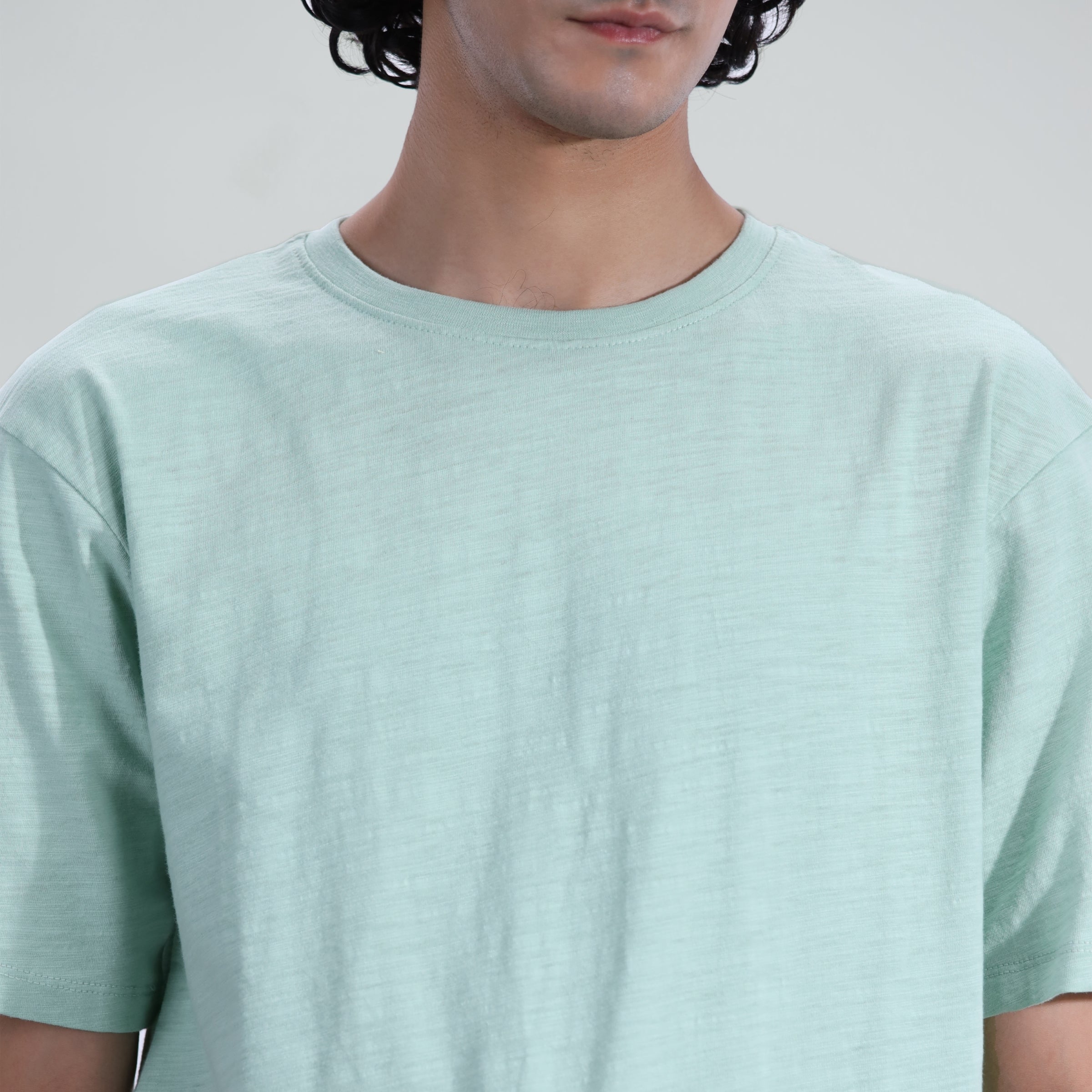 zari cotton T Shirt in Mint green