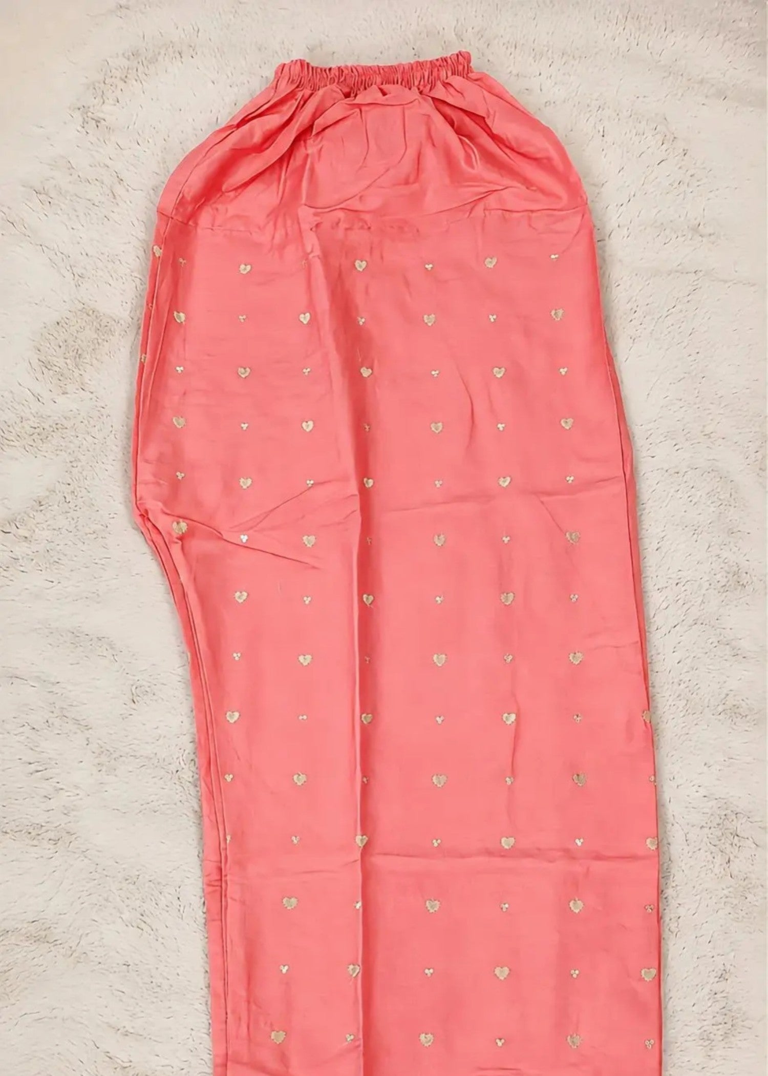cotton Kurta Set in Coral pink