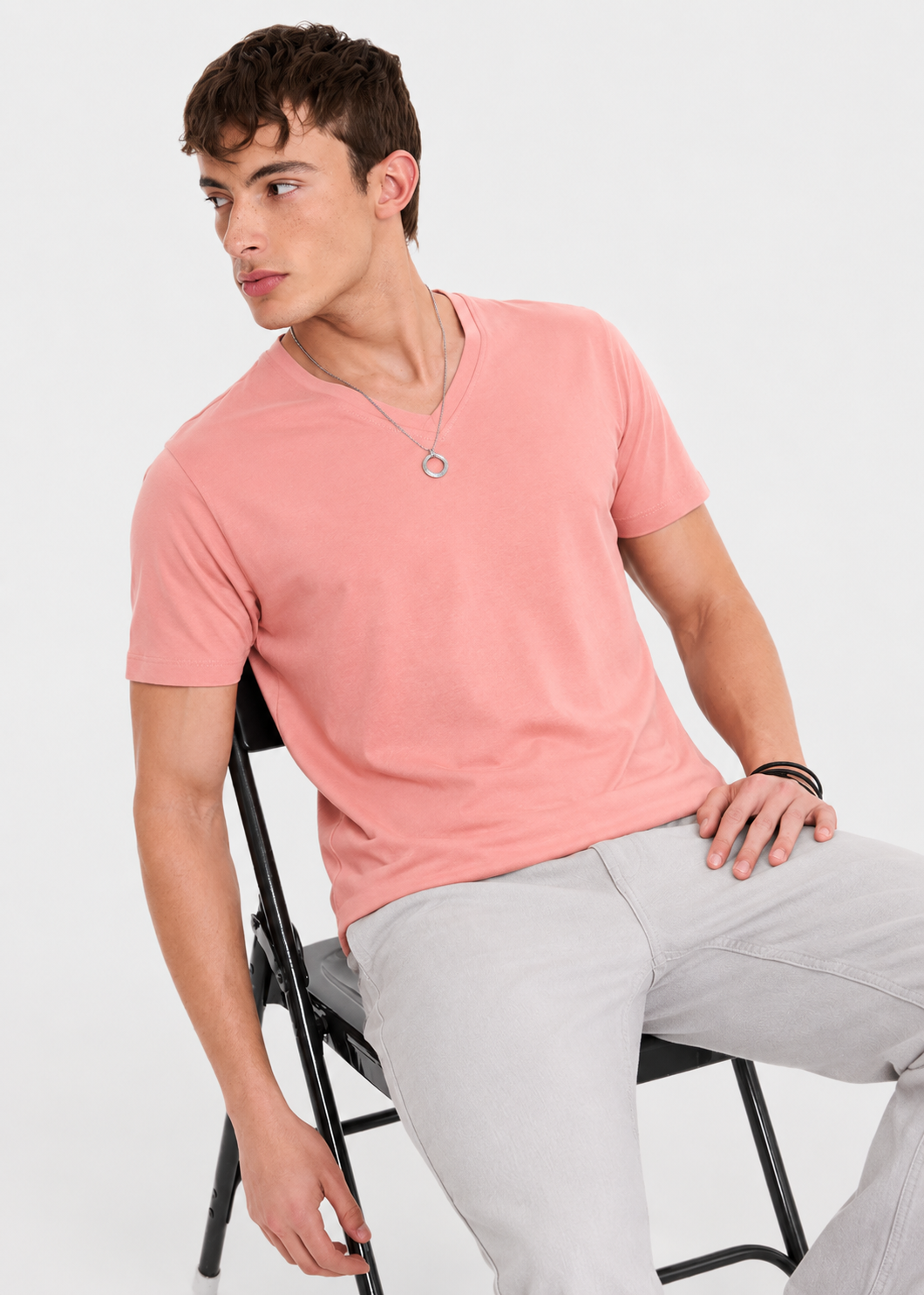 cotton T Shirt in Light pink