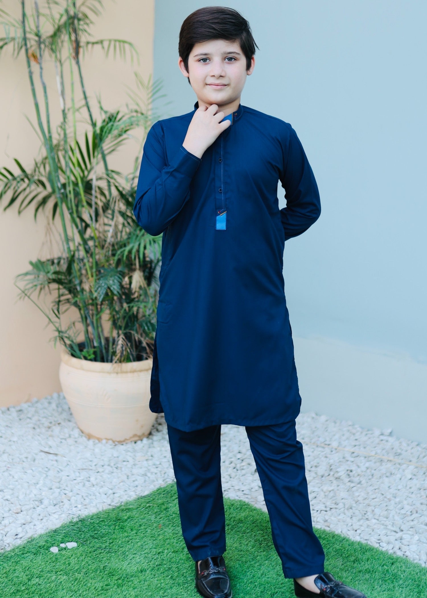wash & wear Kurta Set in Sapphire blue