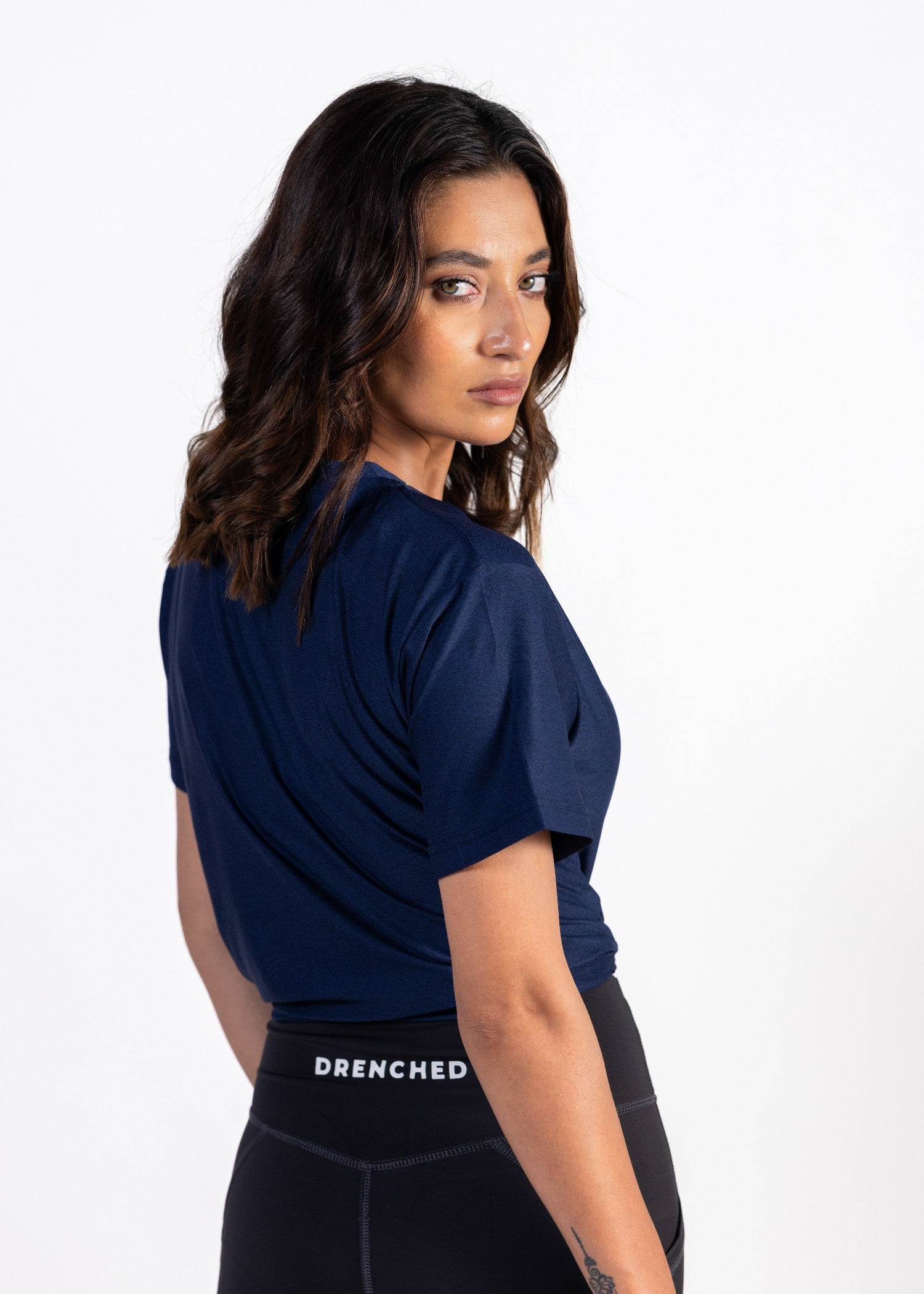 polyester nylon T Shirt in Navy blue
