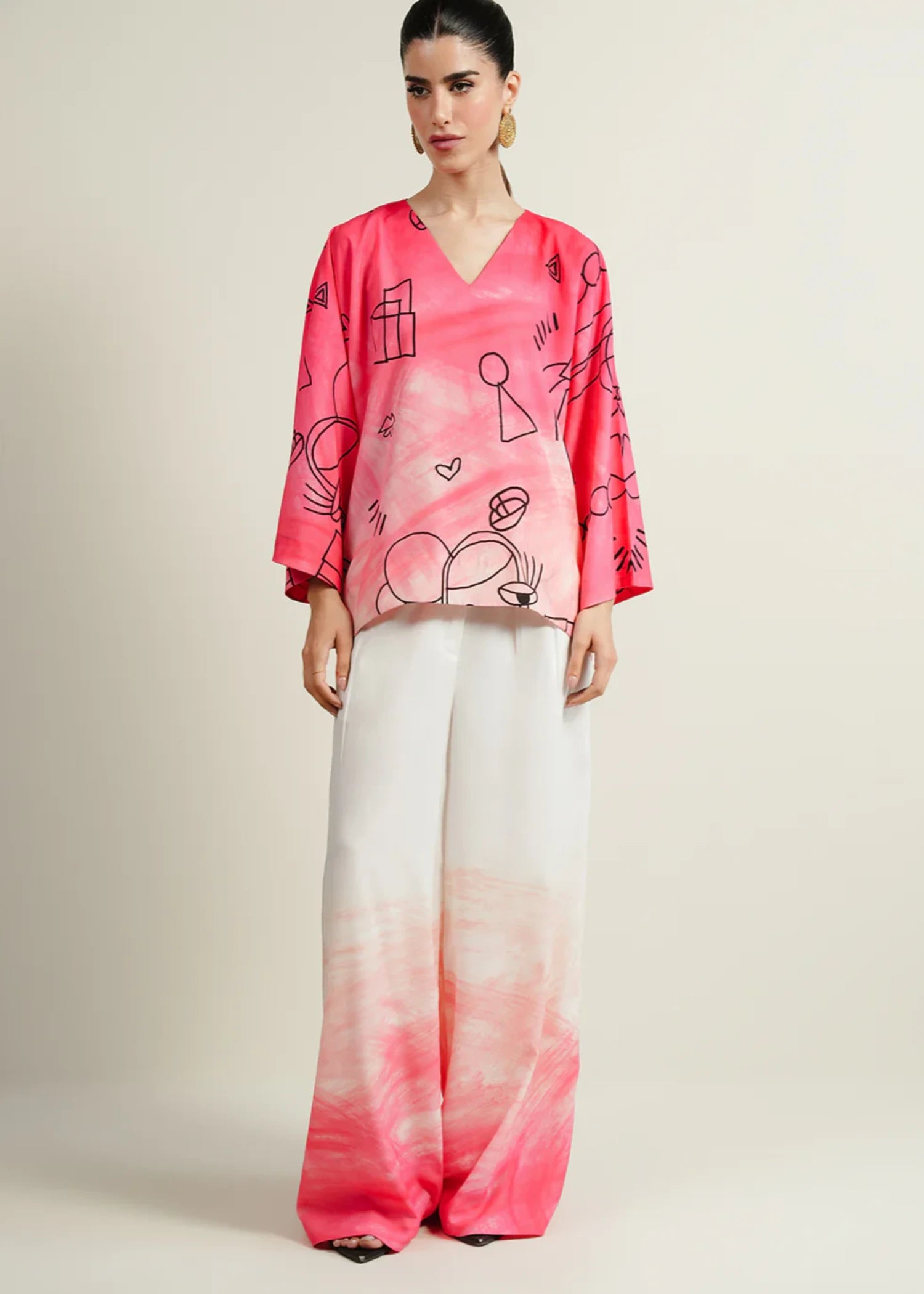 crepe Top in Bubblegum pink