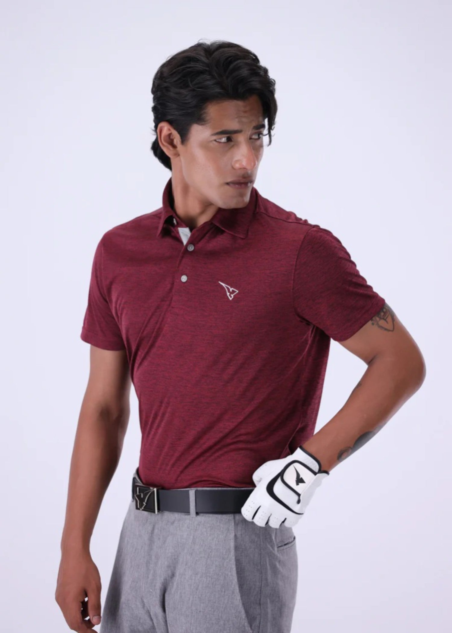 microfiber polyester Polo Shirt in Maroon