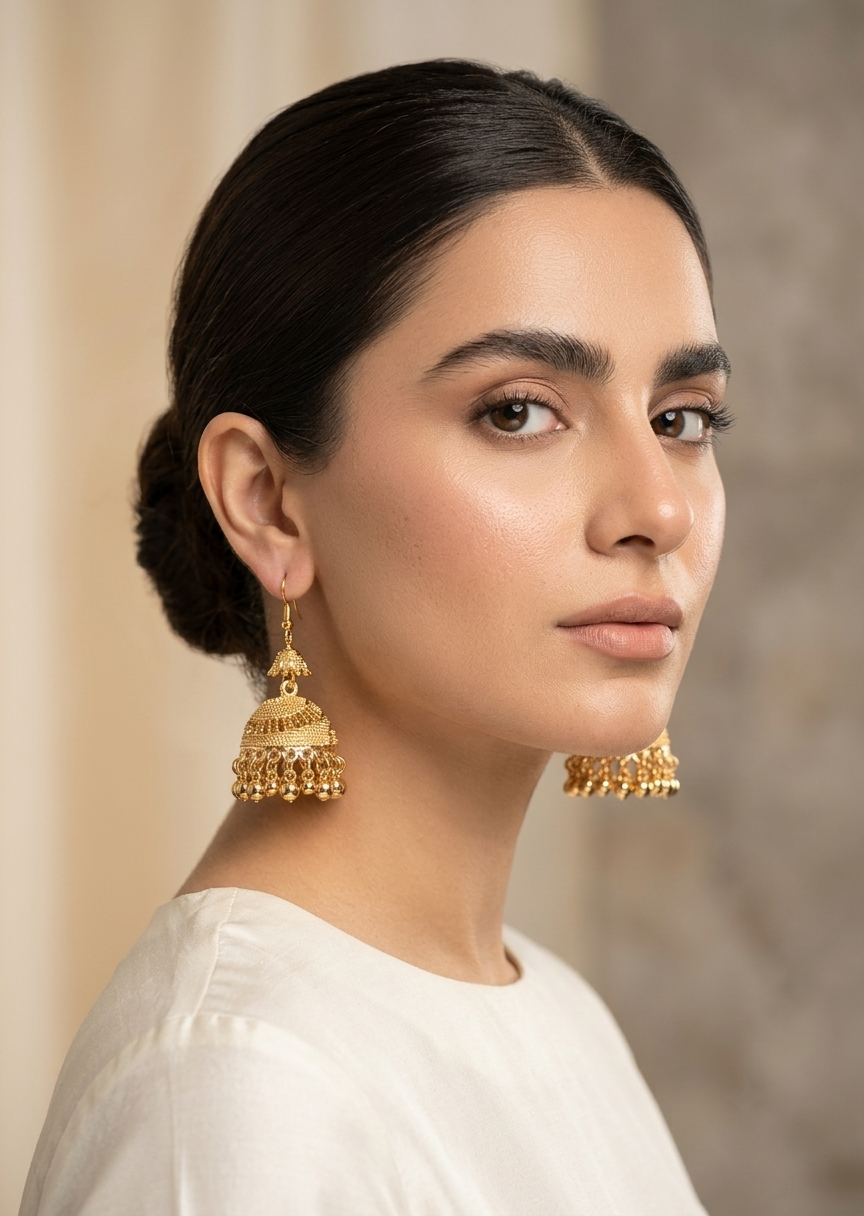 Earrings in Gold Color by - Trendy Women Earrings CTB5967
