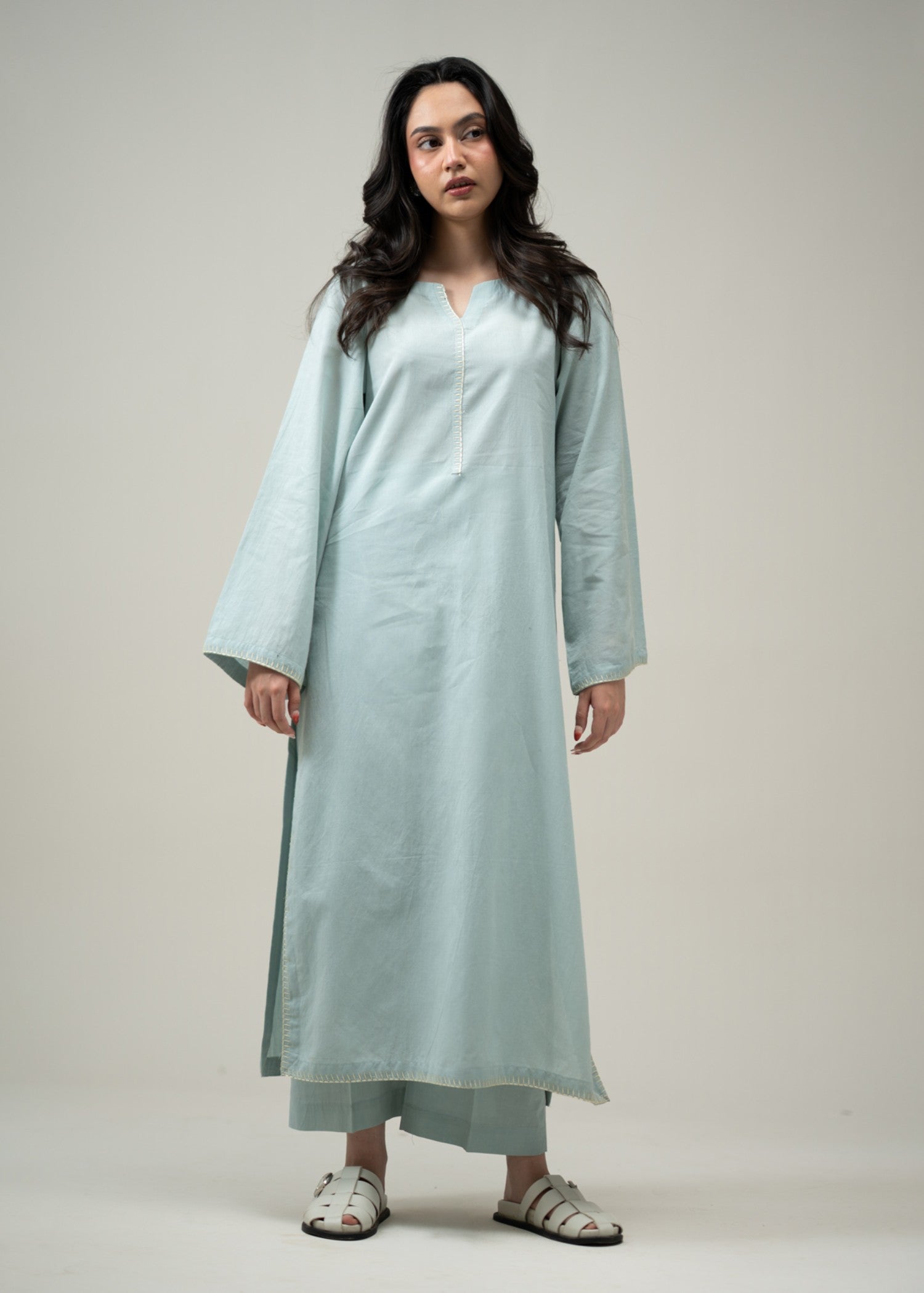 pure cotton Co Ord Sets in Light blue