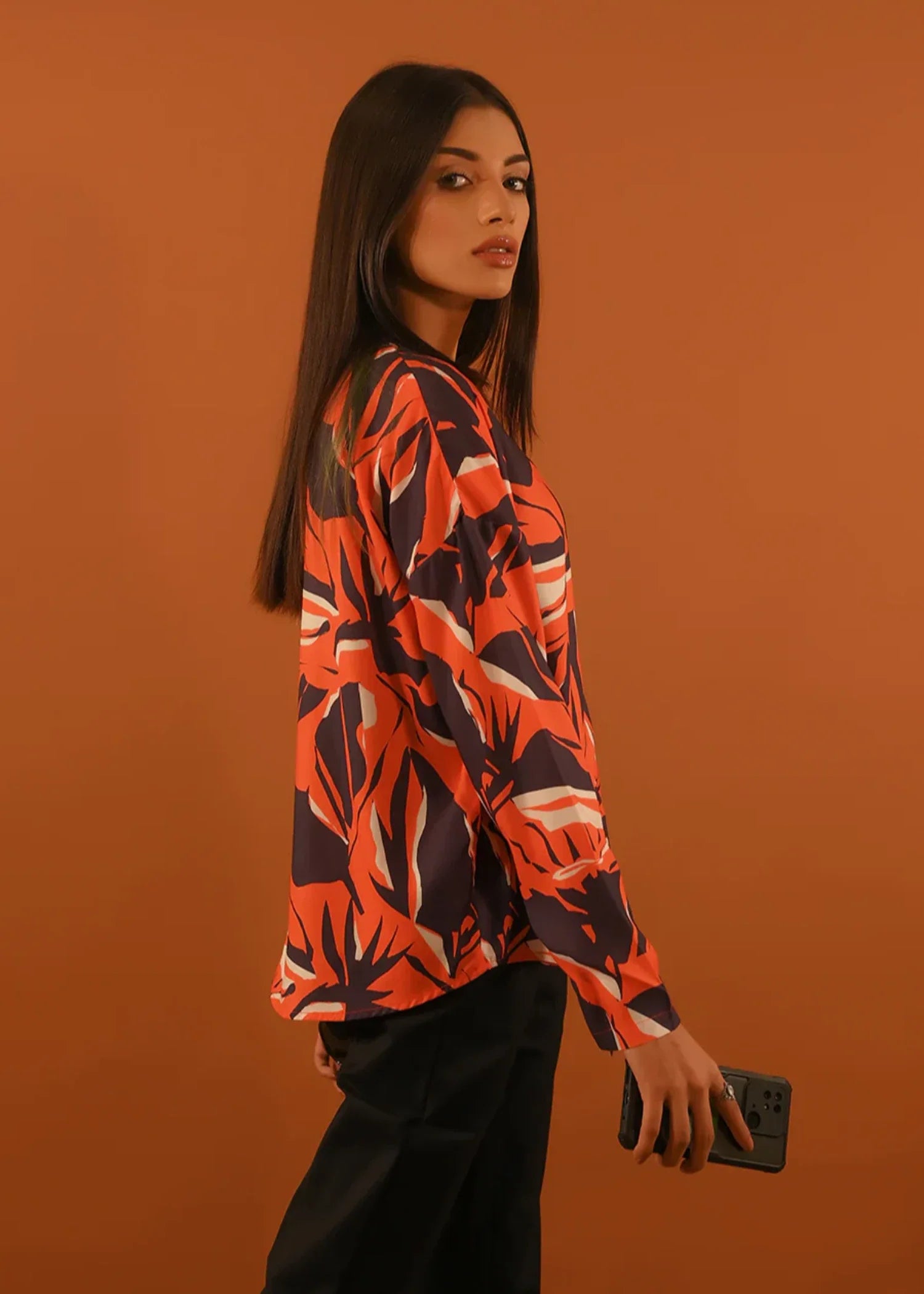 cambric Top in Tomato red