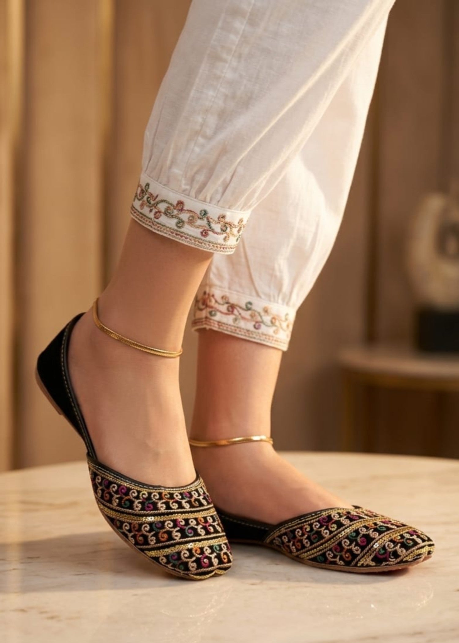 Khussa in Black by - High Quality Women Khussa LPJ3419