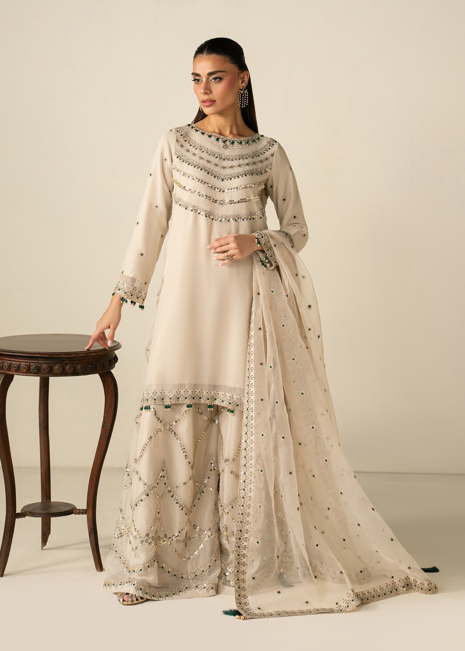 chiffon Sharara in White