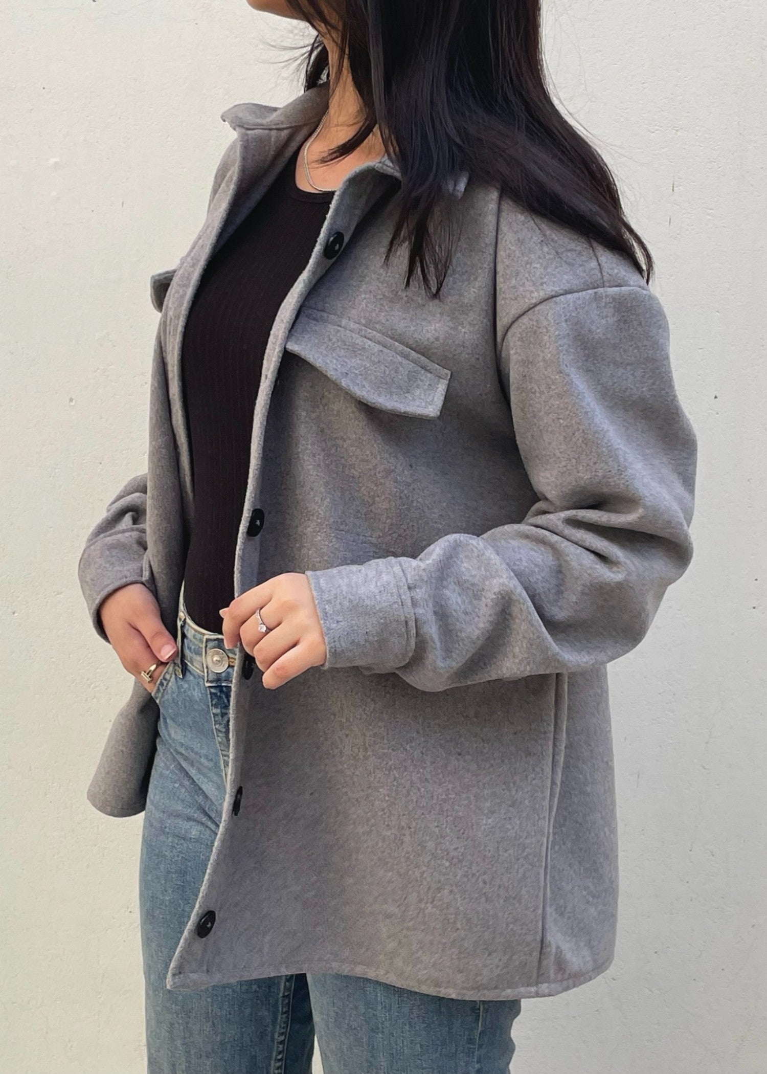 fleece Blazer in Grey