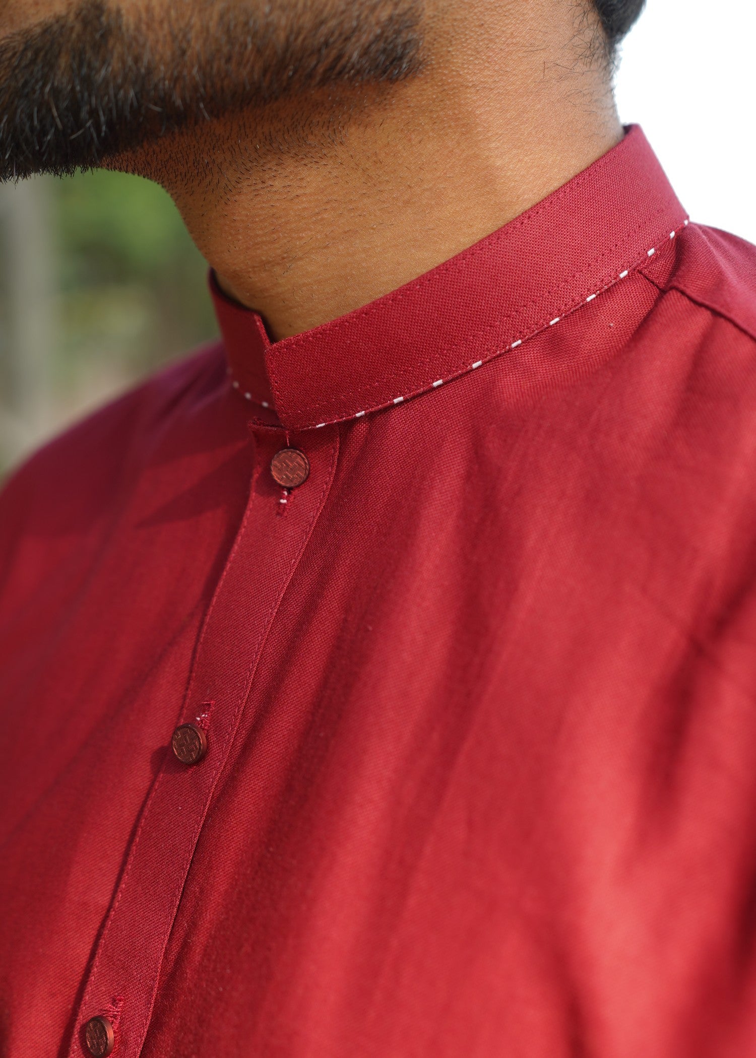 cotton jacquard Kurta in Maroon