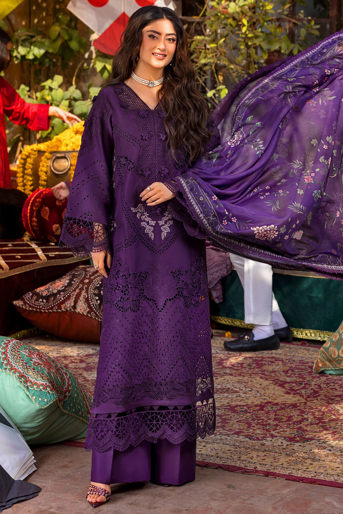 lawn Unstitched in Purple