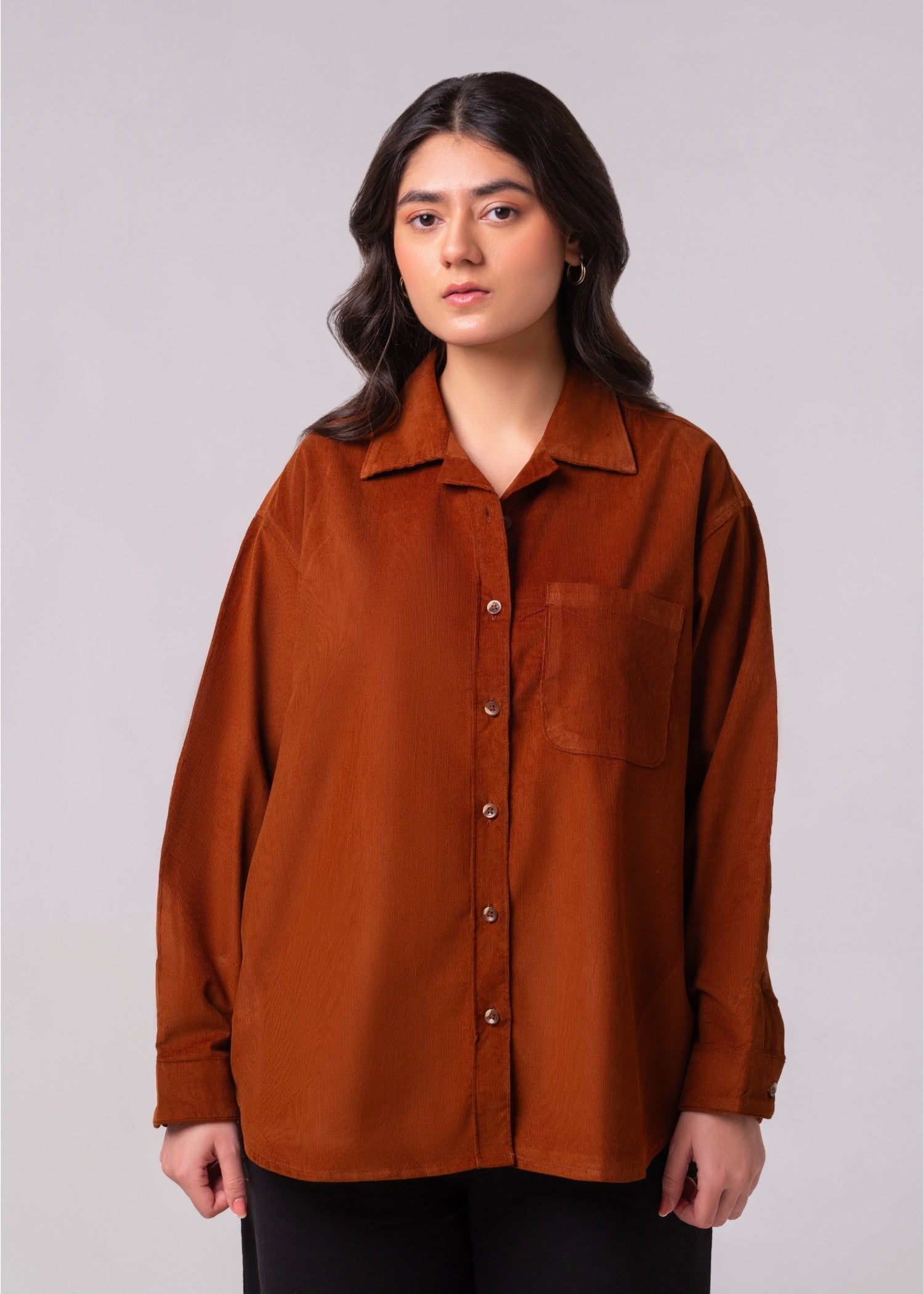 corduroy Top in Brown