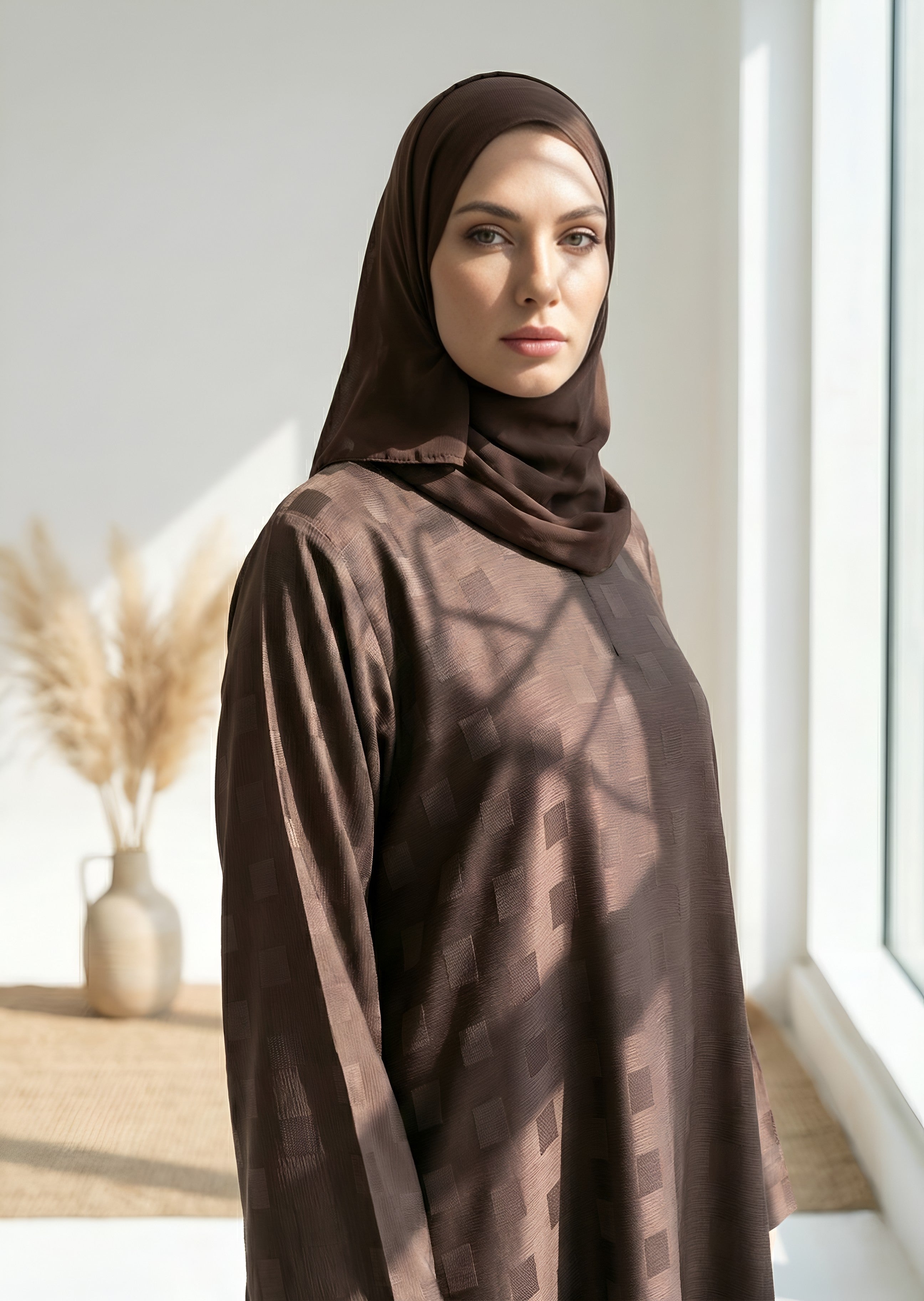 nidha Abaya in Brown