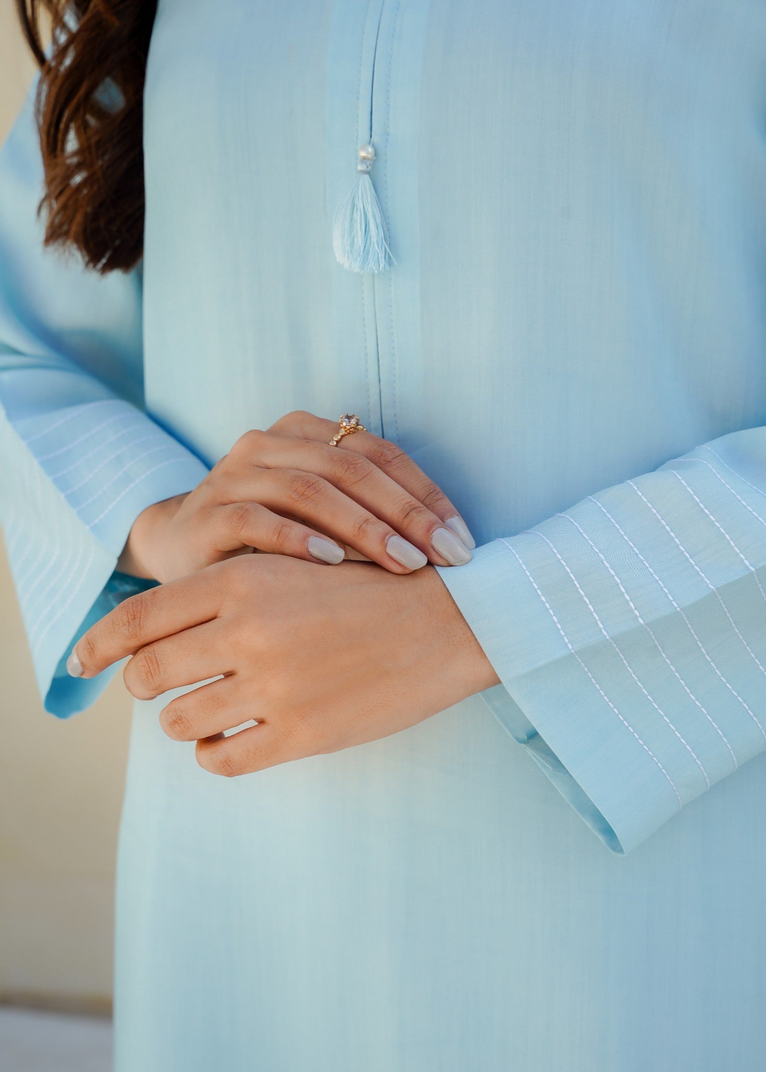 cotton silk Co Ord Sets in Light blue