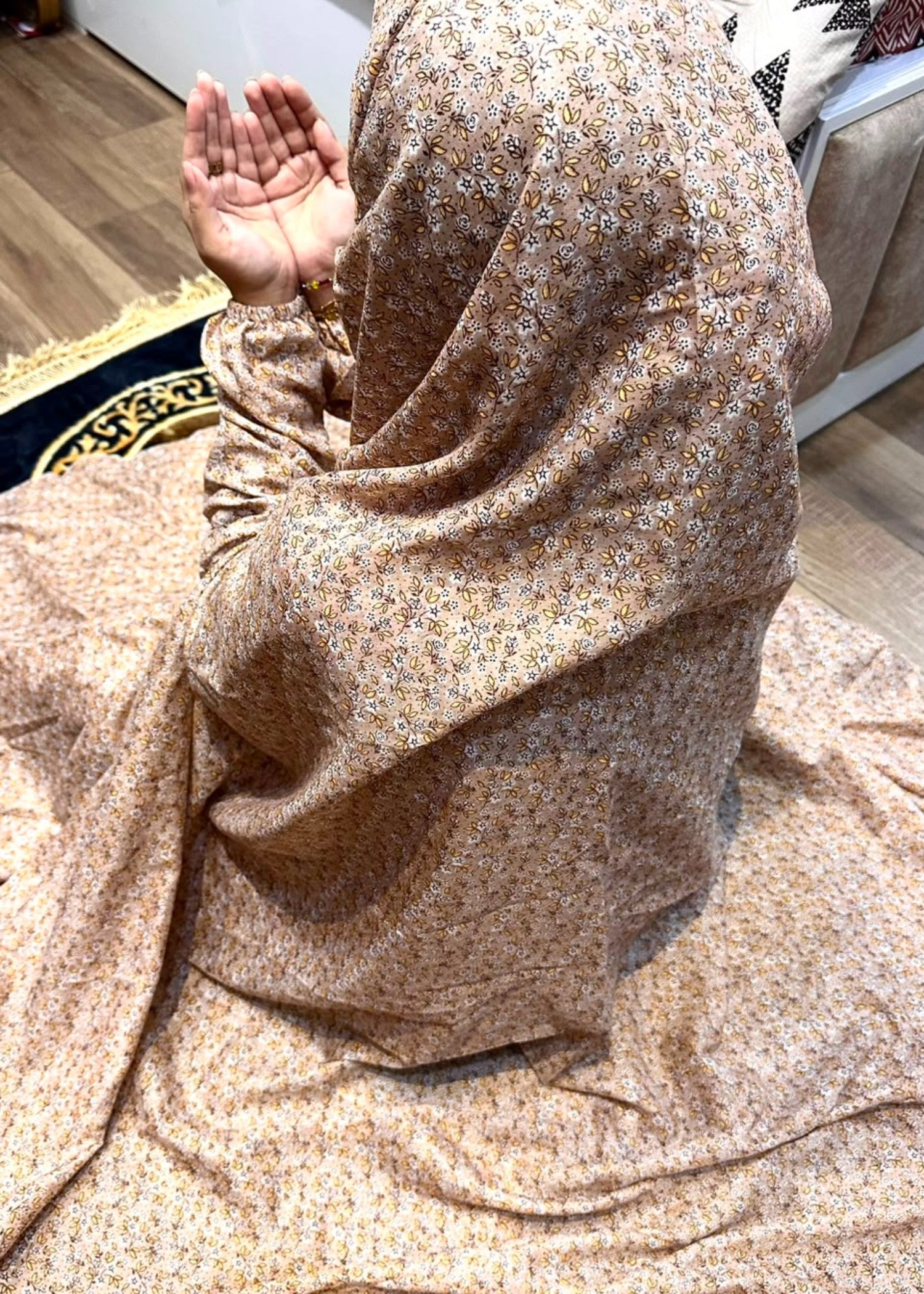 lawn Chaddar in Peach orange