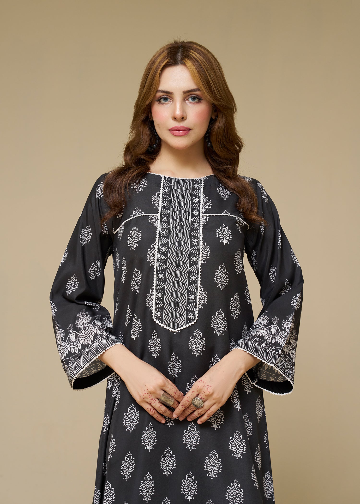 poly lawn Co Ord Sets in Black, white
