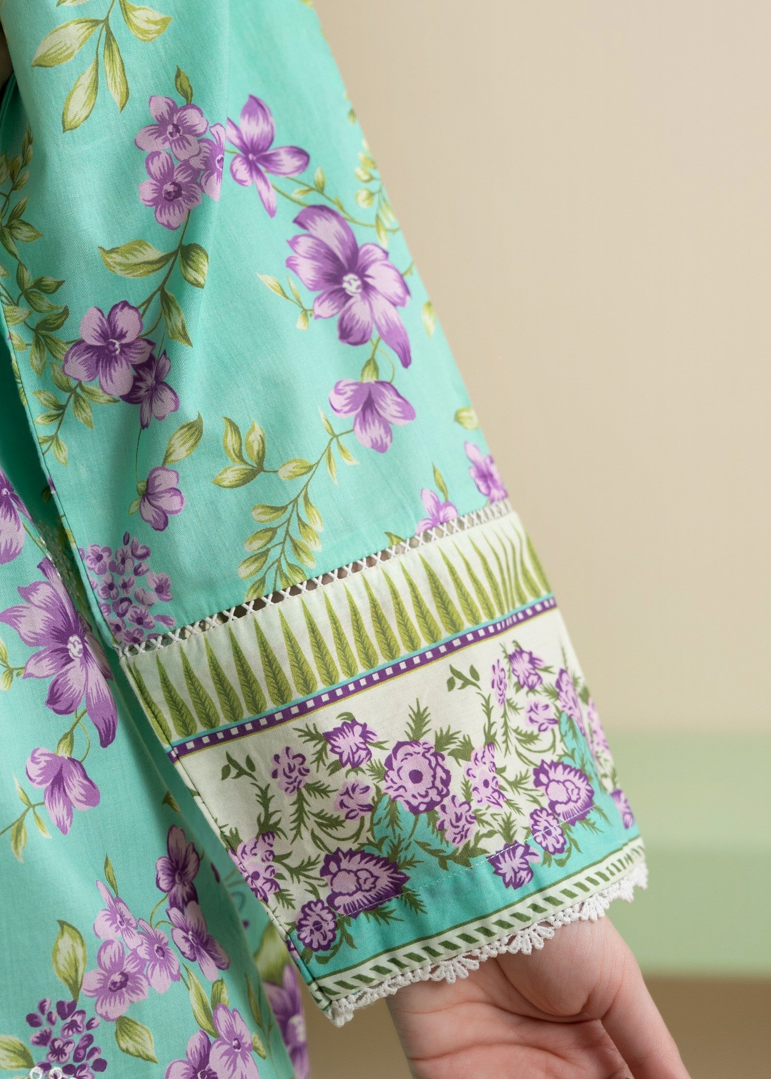 lawn Kurti in Aquamarine