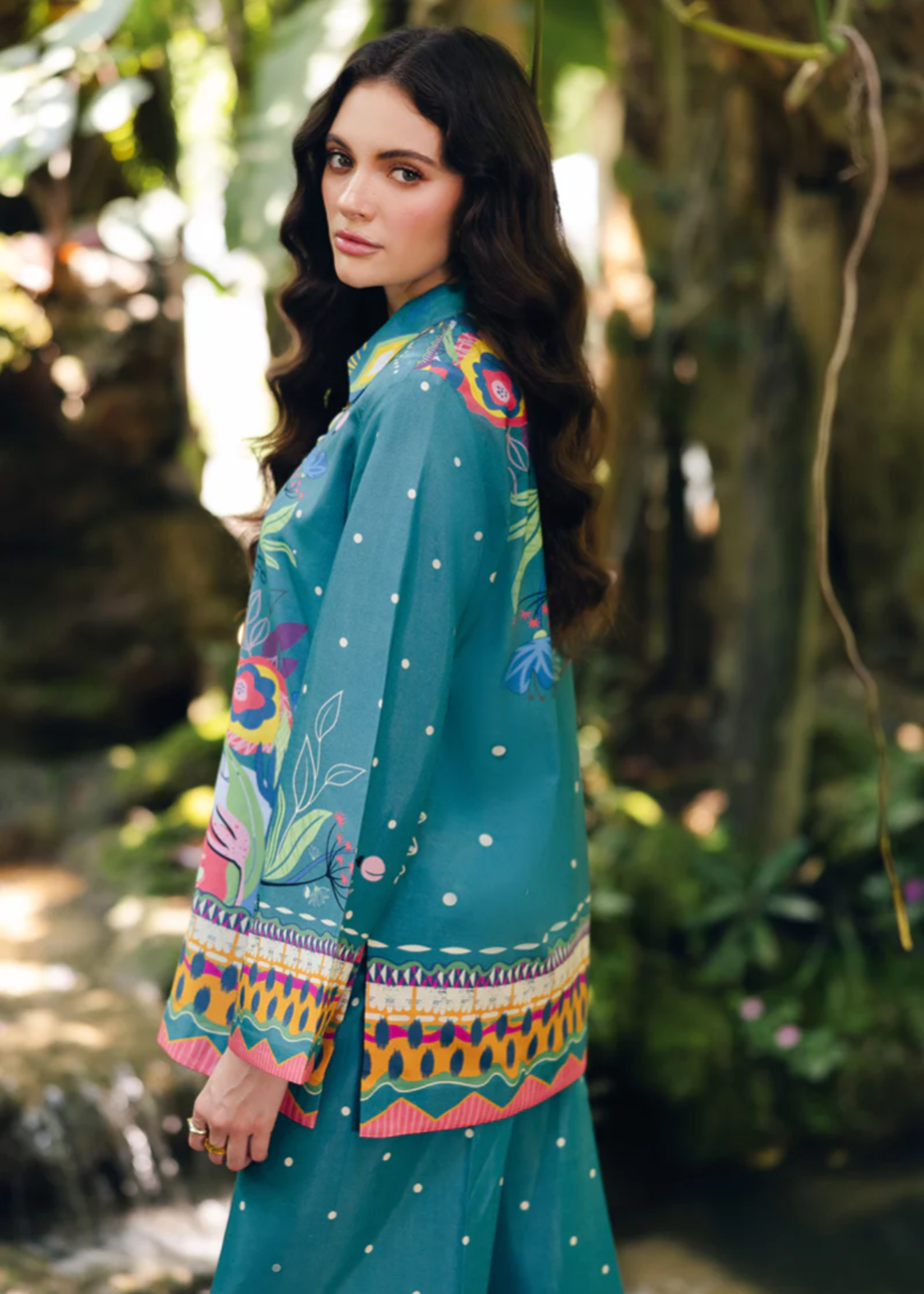 cotton silk Co Ord Sets in Teal