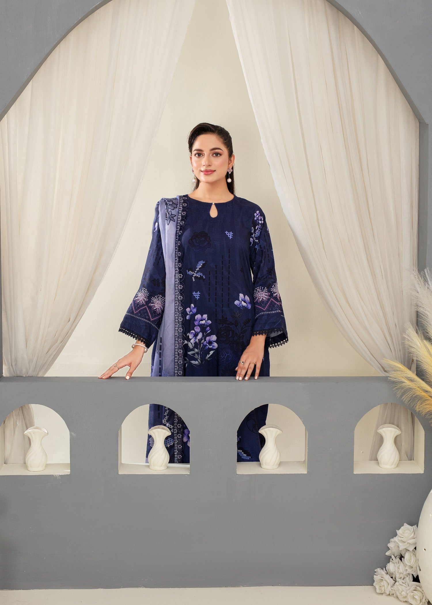 viscose Kurta Set in Purple rain