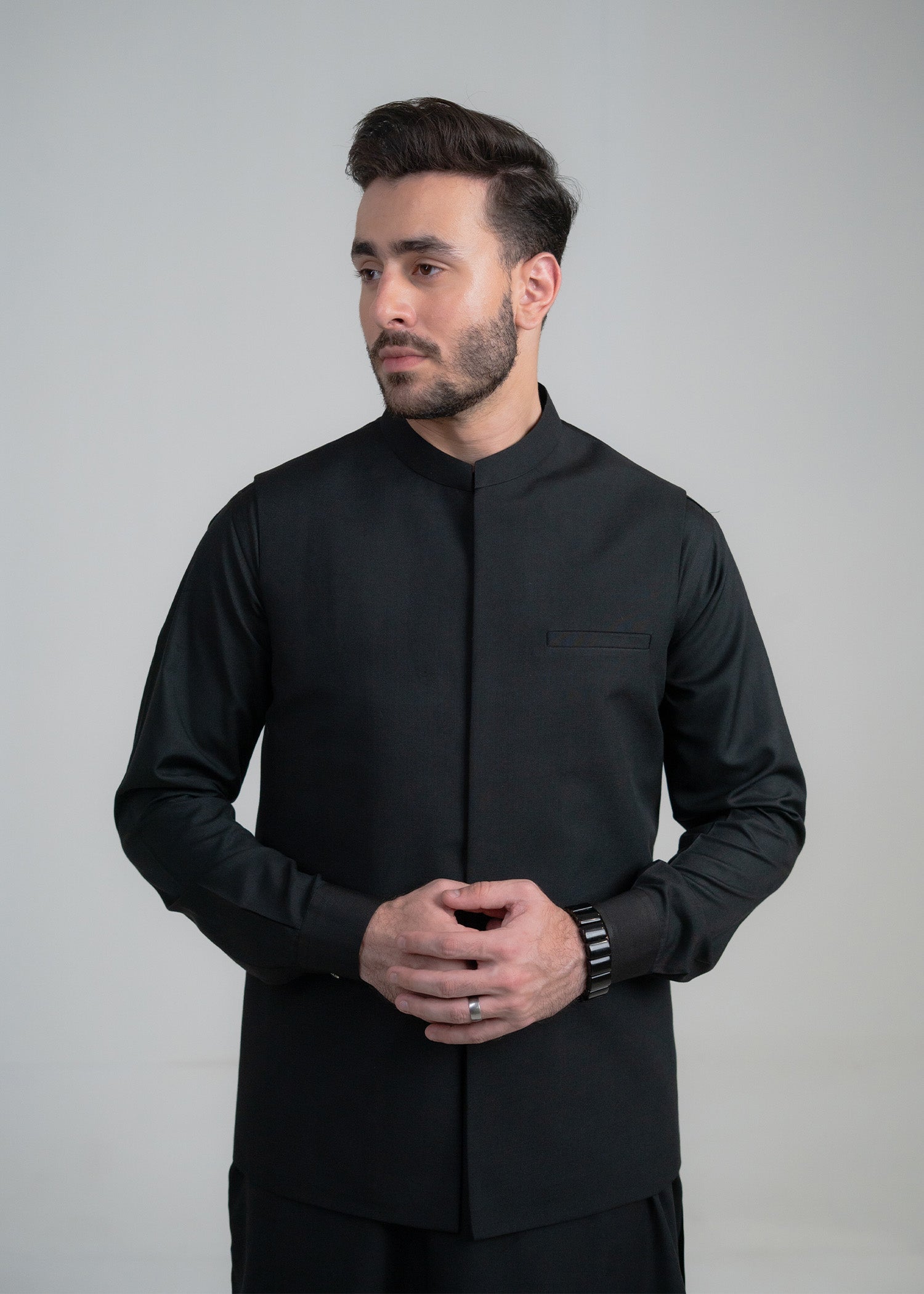 wash & wear Waistcoat in Black by Buraq