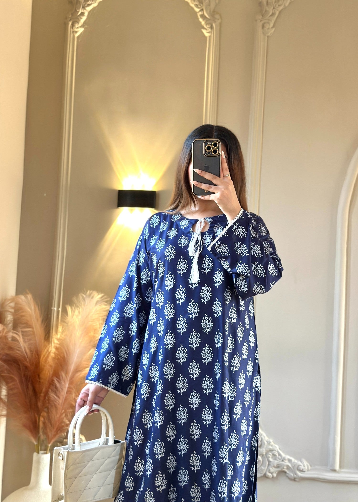 arabic lawn Co Ord Sets in Navy blue