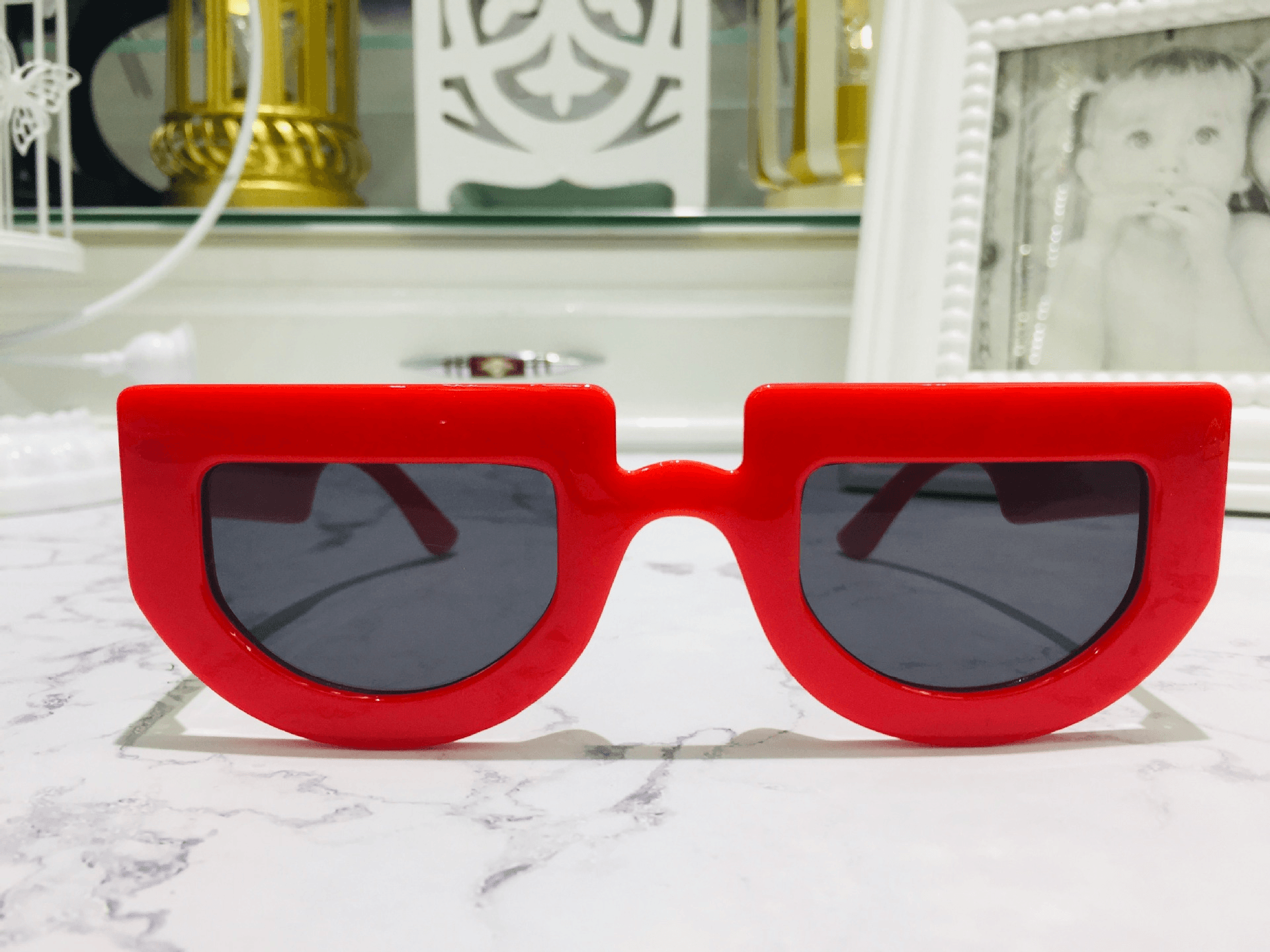 New Glasses European and American Retro Half-Round Sunglasses Women Trendy All-Match Street Sunglasses