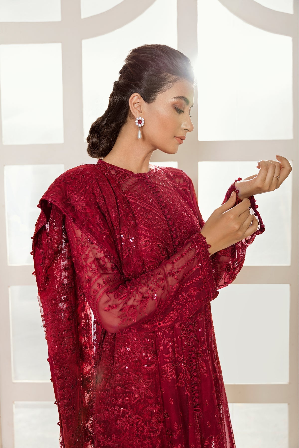 chiffon Unstitched in Red
