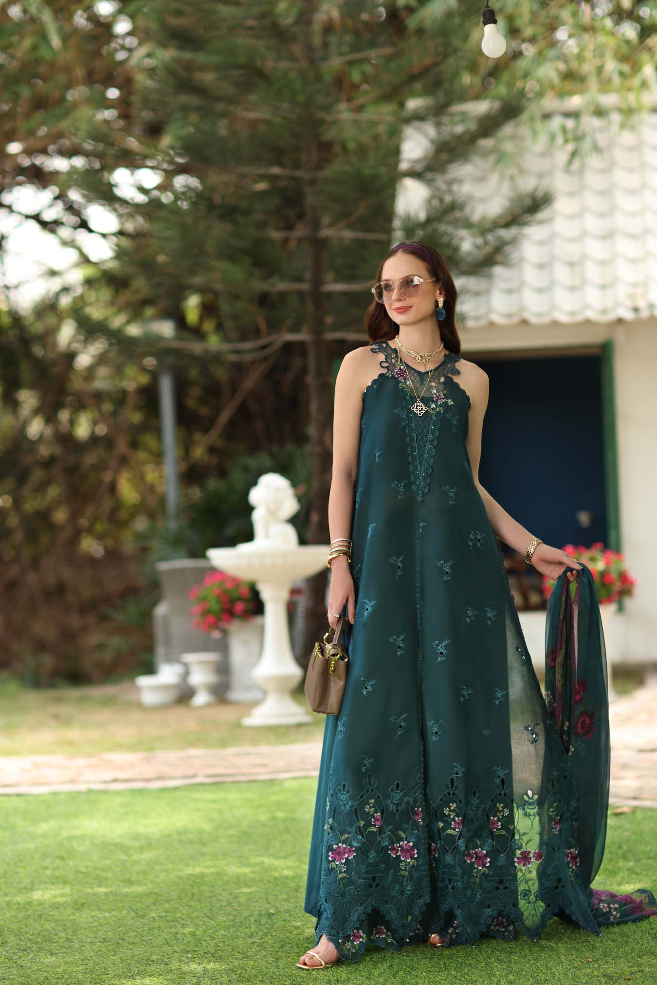 Noor Eid Printskhas Lawn – D6 – Coblat Teal