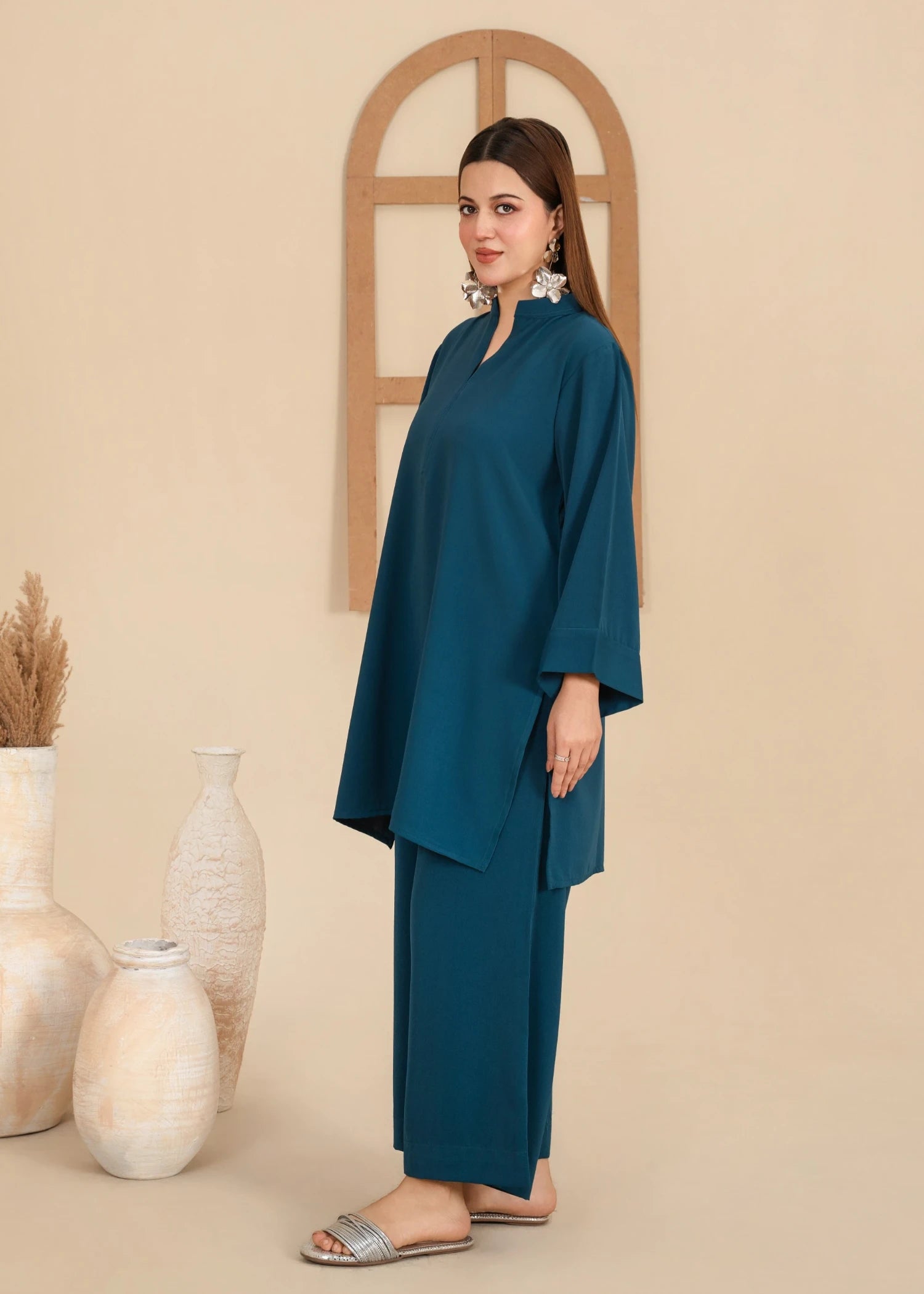 twill polyester Co Ord Sets in Teal