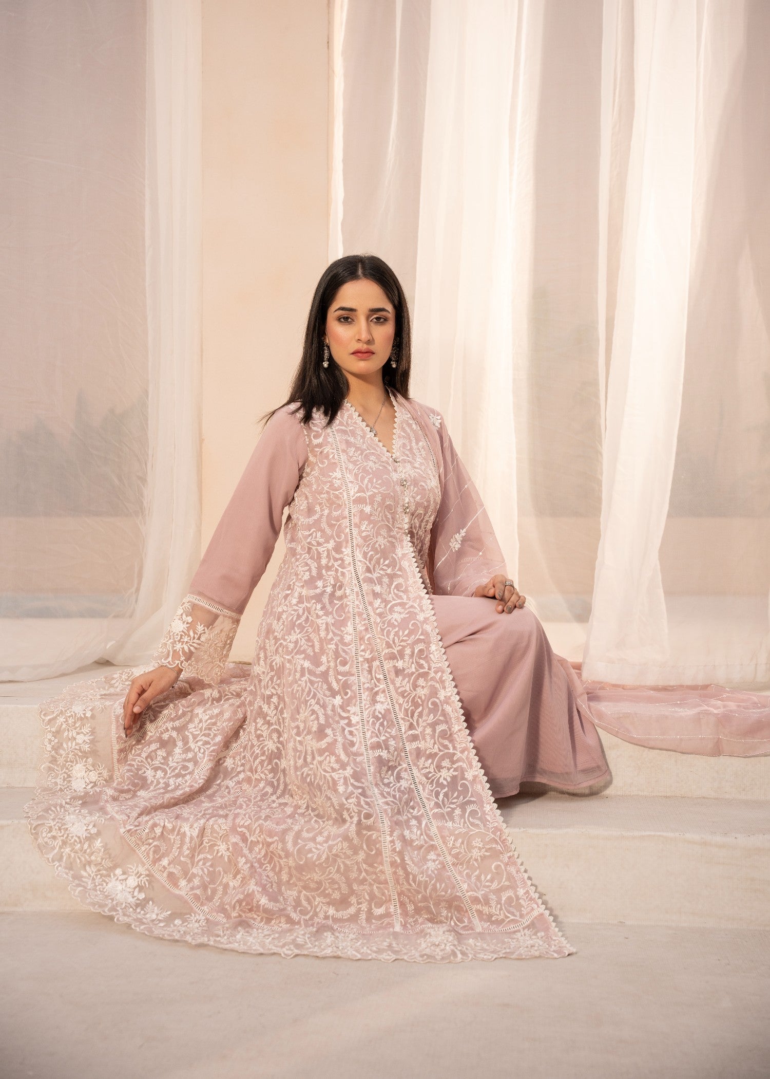 chiffon Gown in Lilac