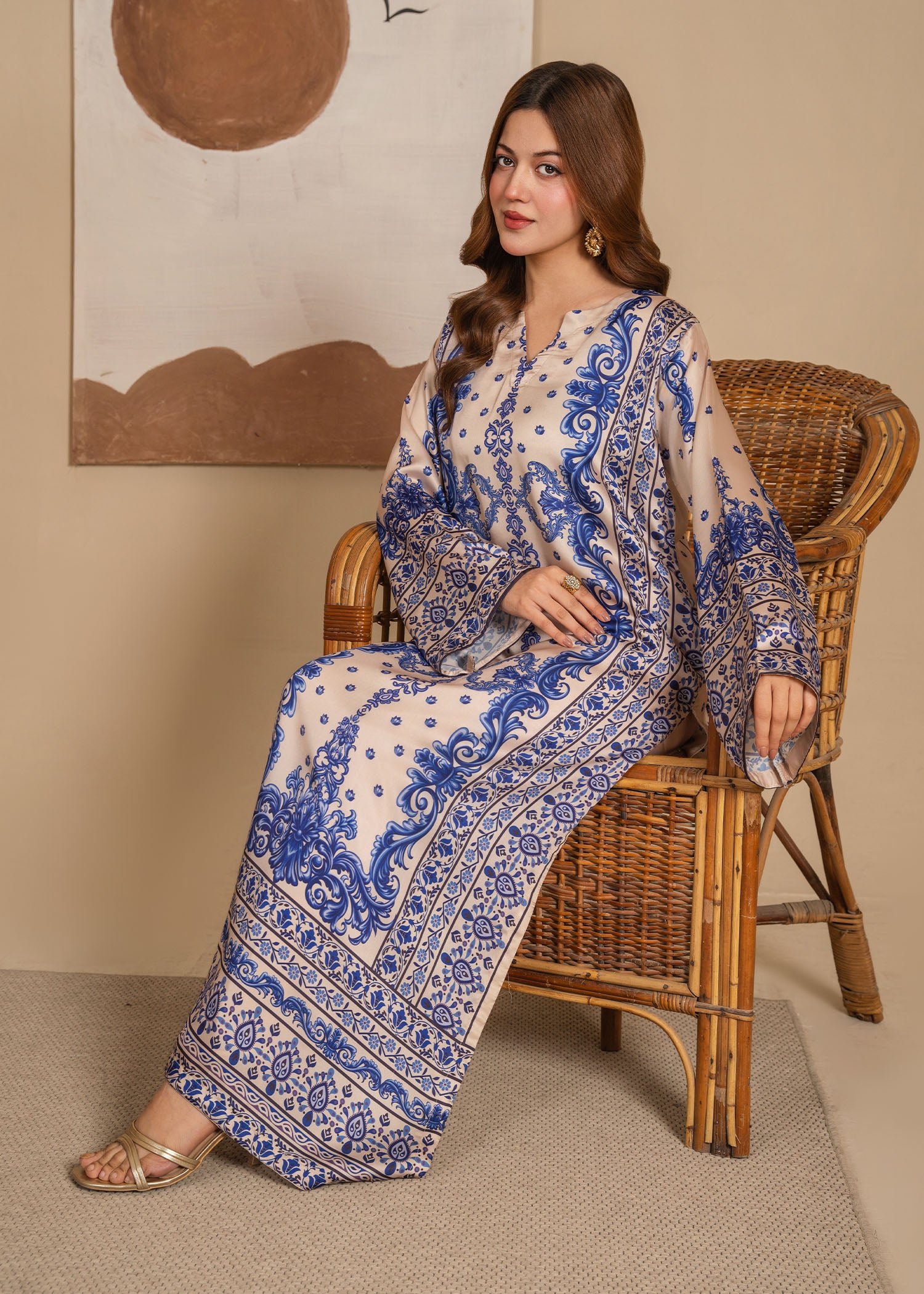 charmuse/shamooz Kurti in Blue, beige