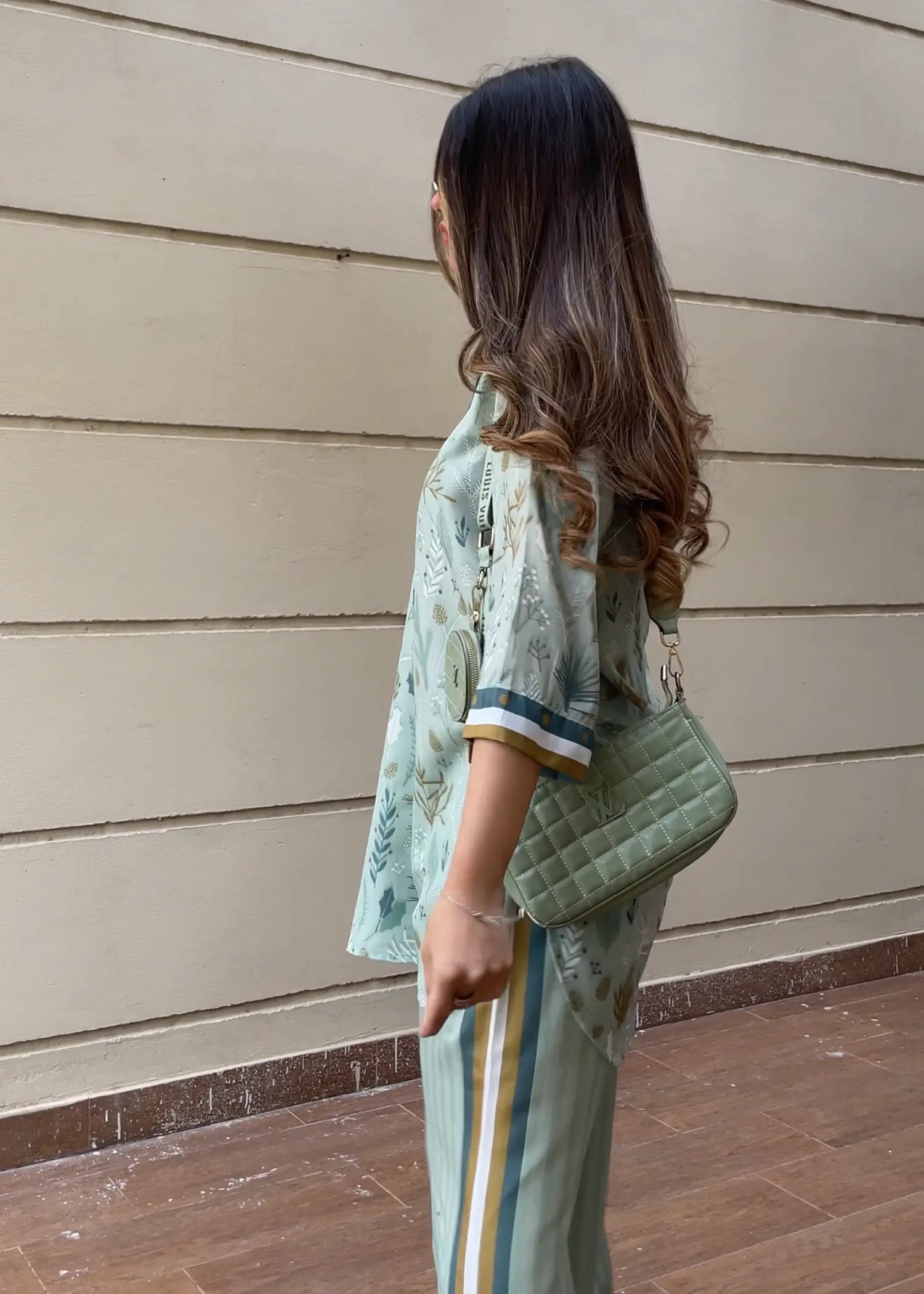 poly lawn Kurta Set in Cloud blue