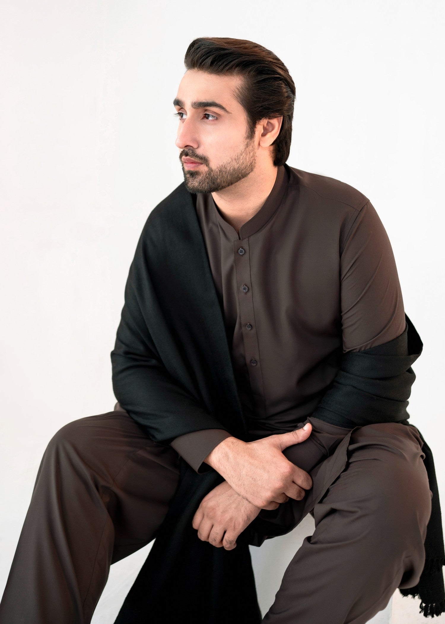 wash & wear Shalwar Kameez in Brunette brown by Divinely Crafted