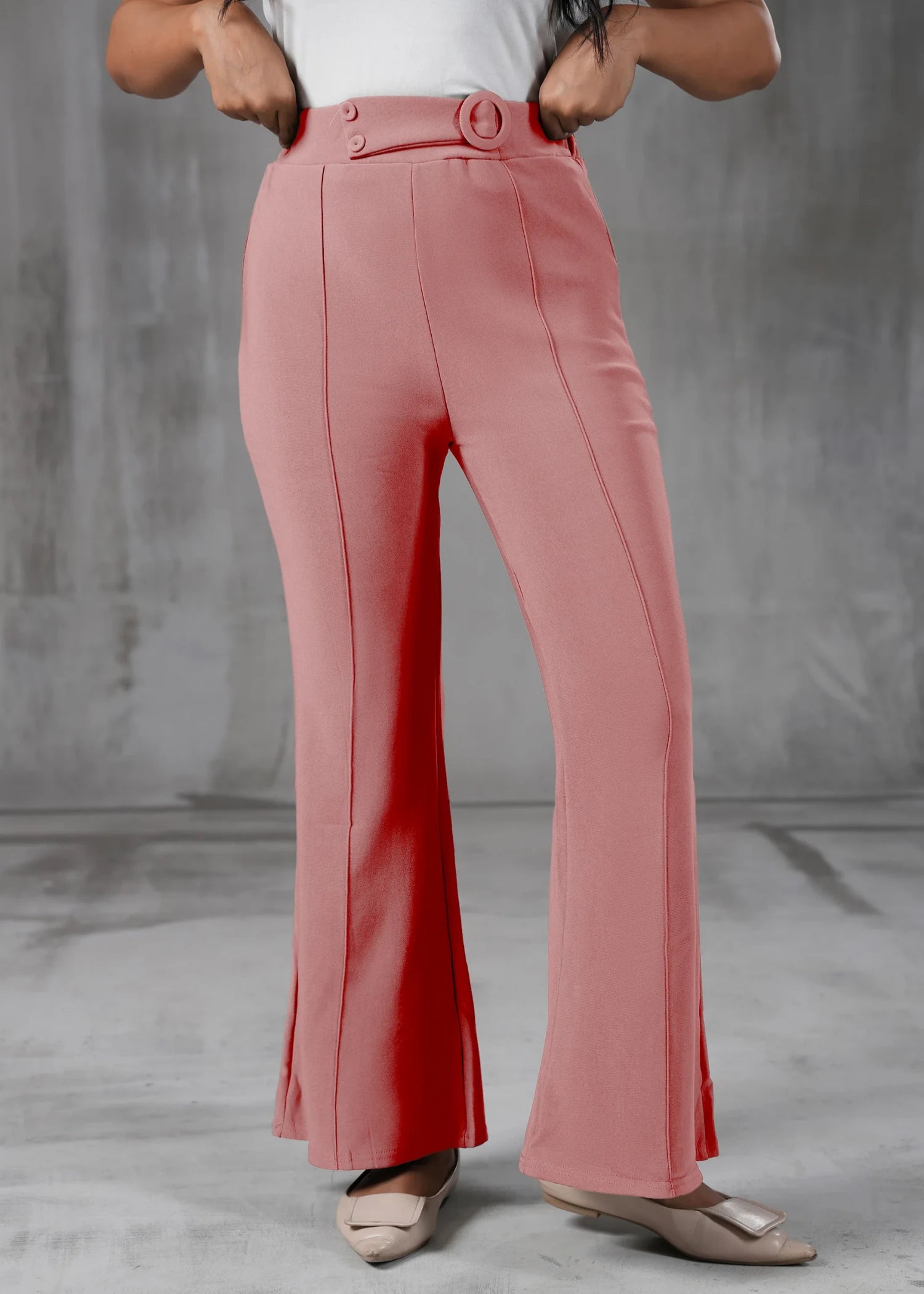 polyester Trousers in Rose pink