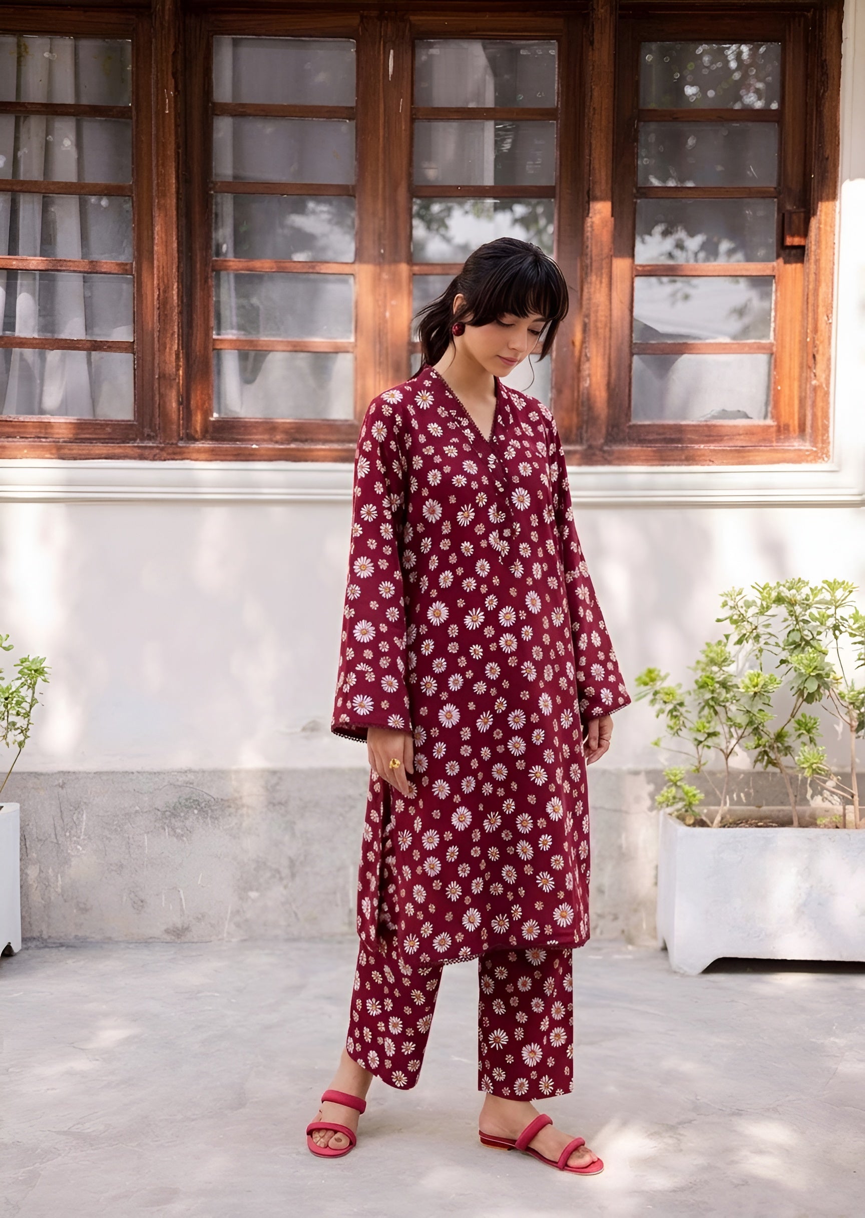 cambric Co Ord Sets in Plum