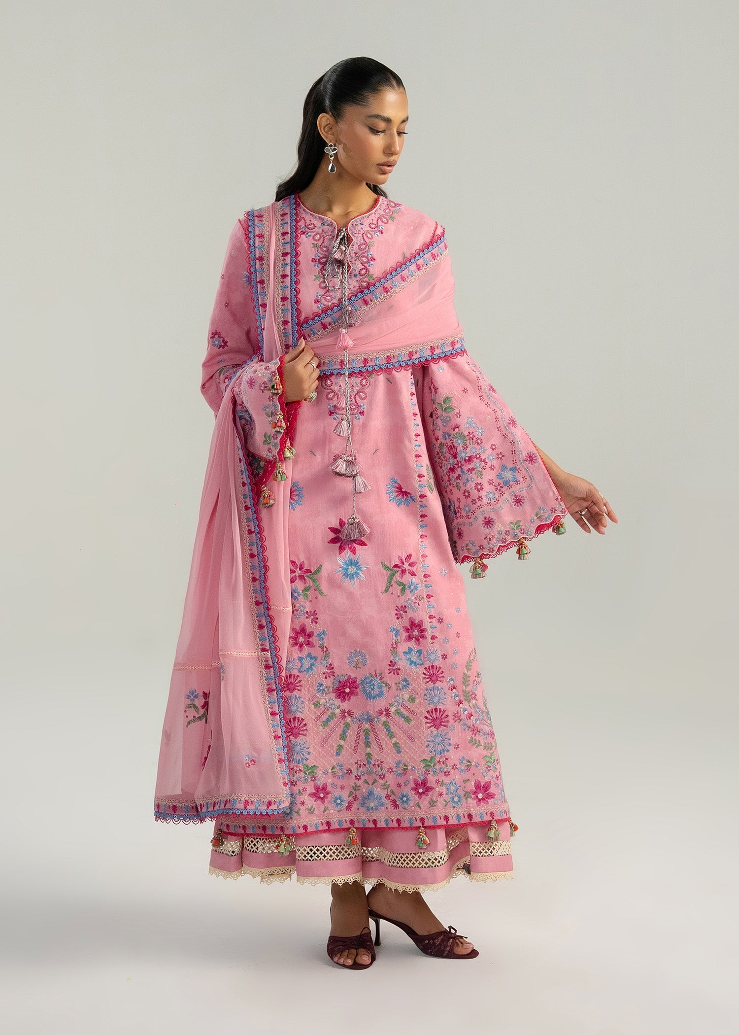 Zan Festive Luxury Lawn – Pembe