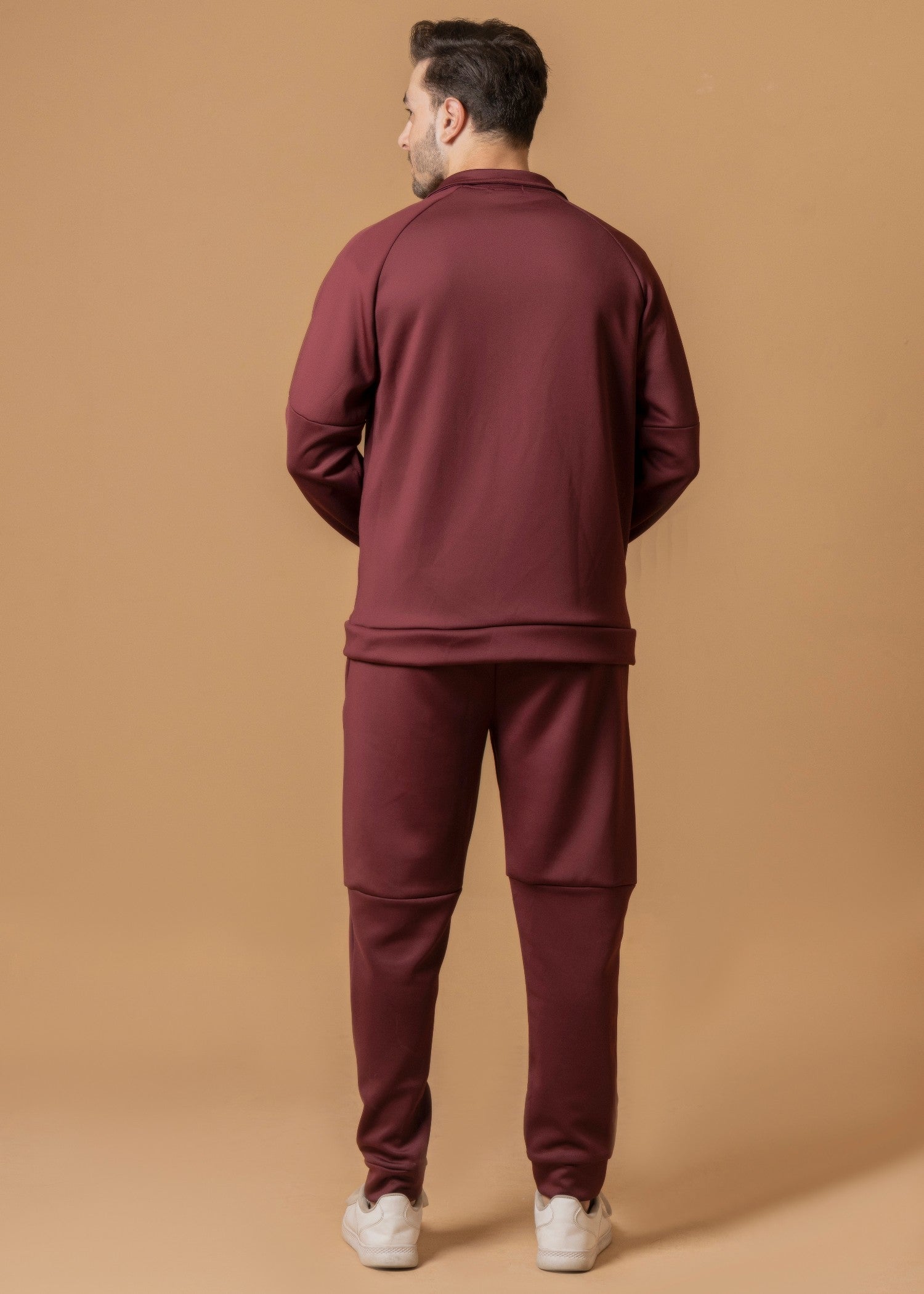 polyester-spandex Tracksuit in Maroon