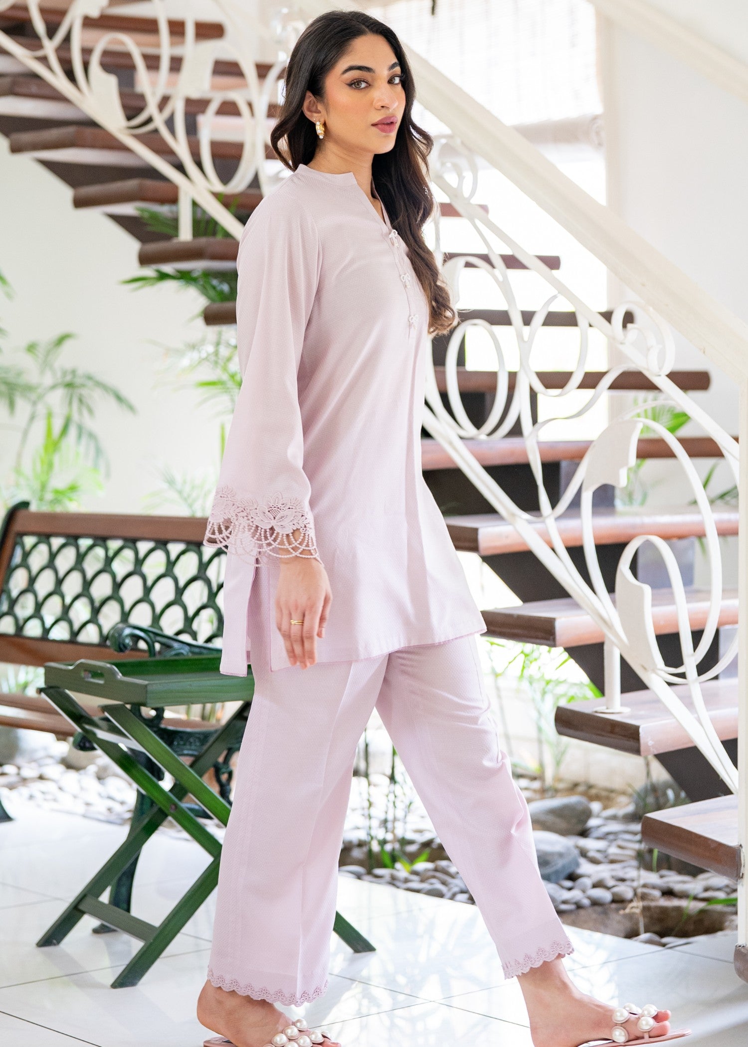 dobby Co Ord Sets in Lilac