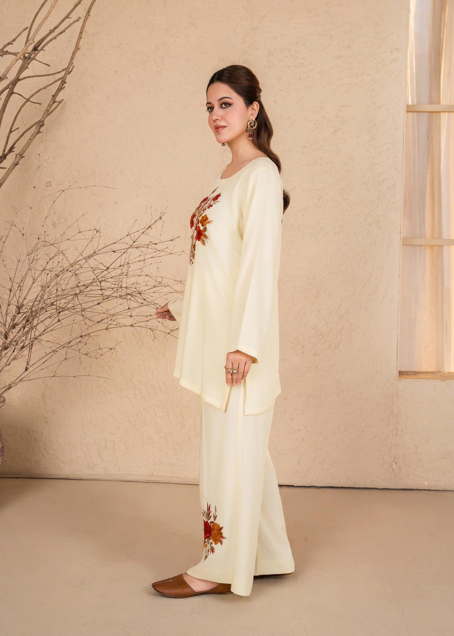 viscose linen Co Ord Sets in Cream