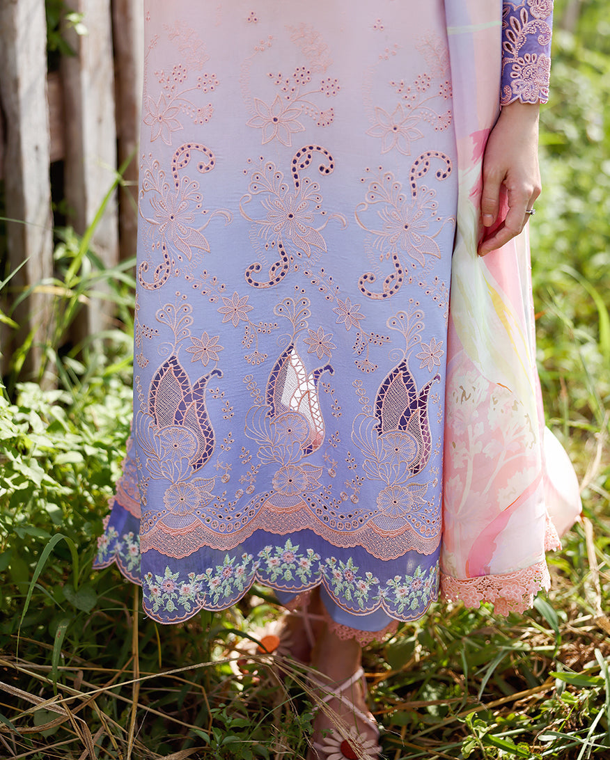 Solace Ombre Chikankari Lawn – Morning Veil