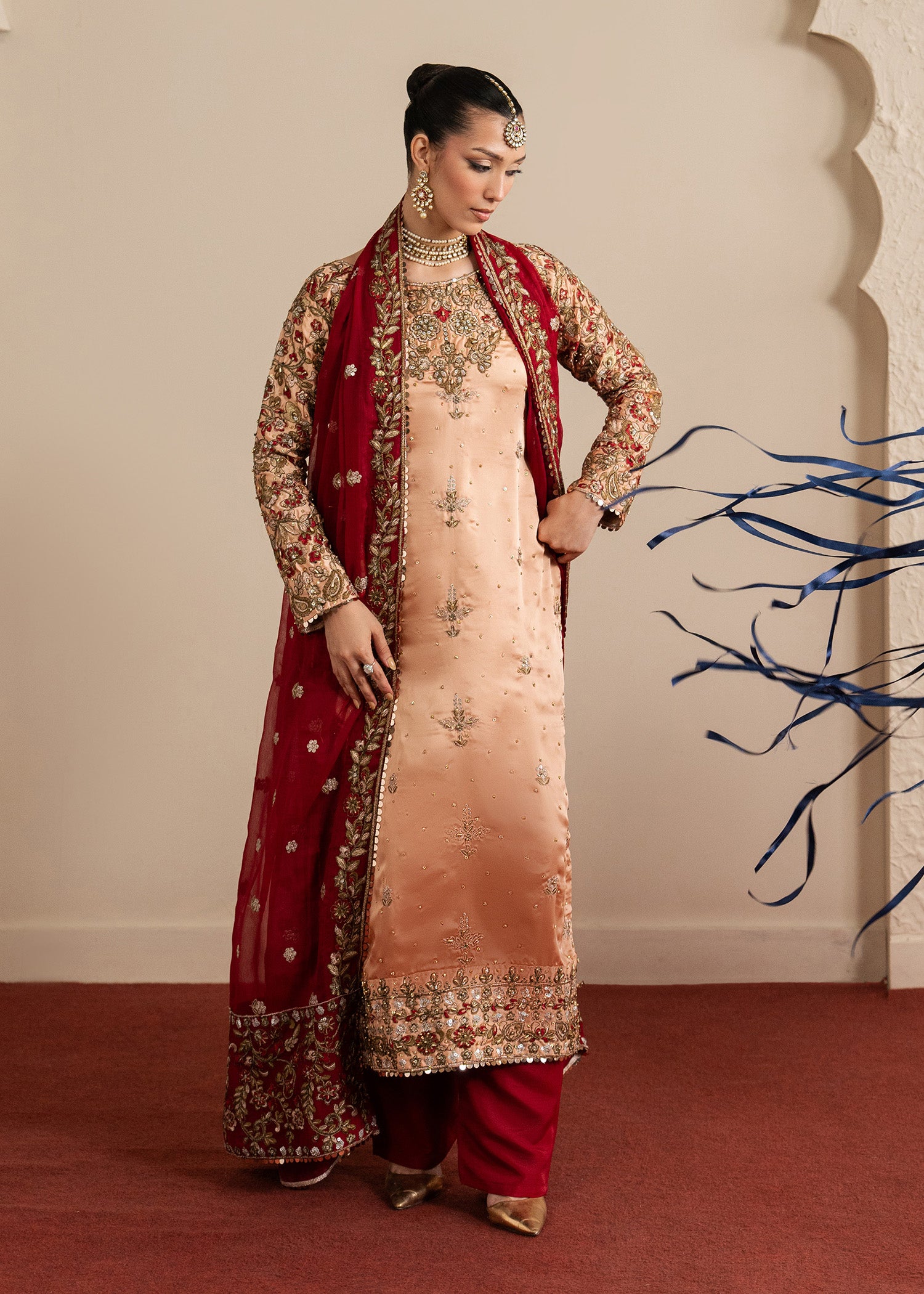 charmuse/shamooz Kurta Set in Peach orange