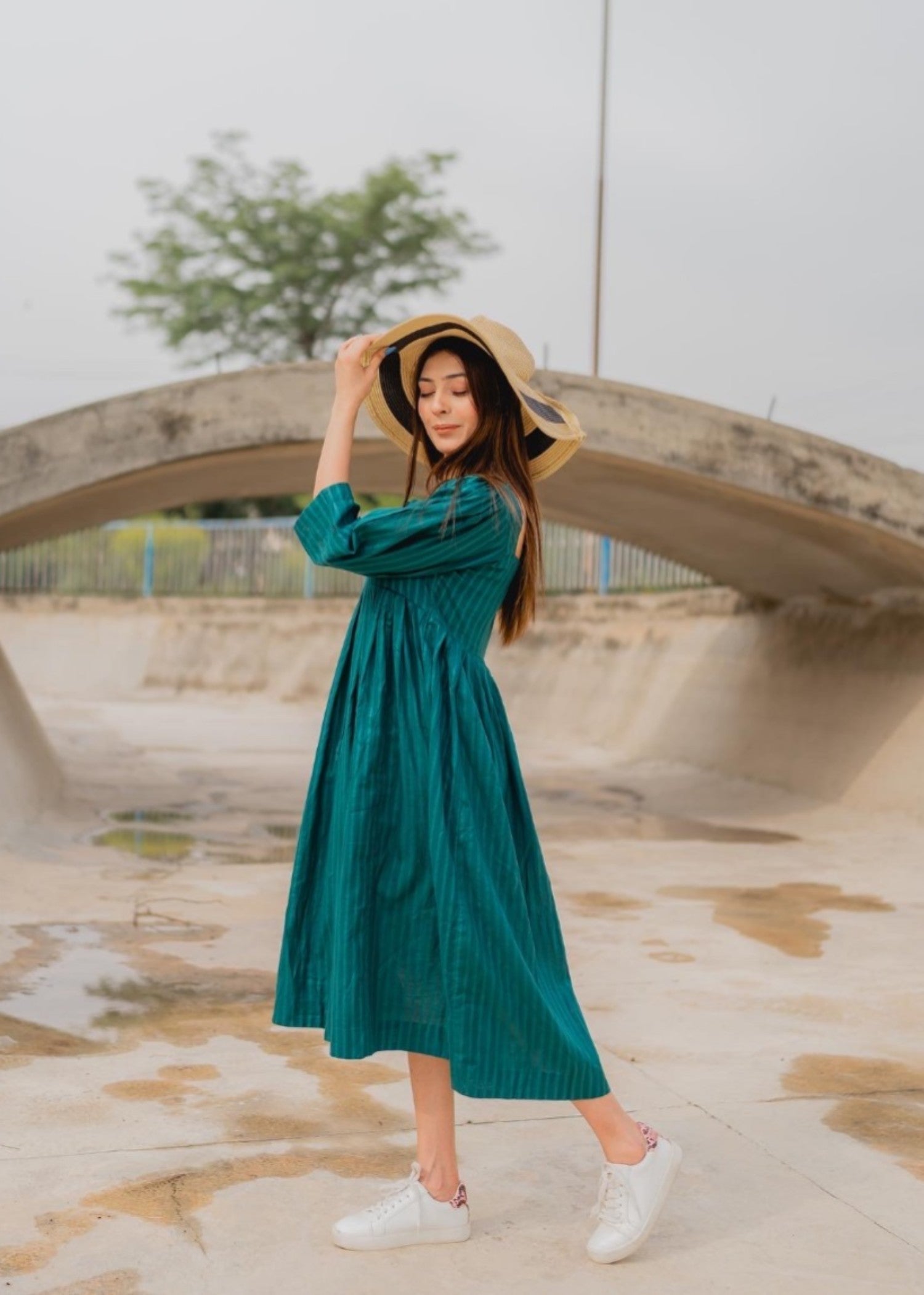 lawn Dress in Sea green