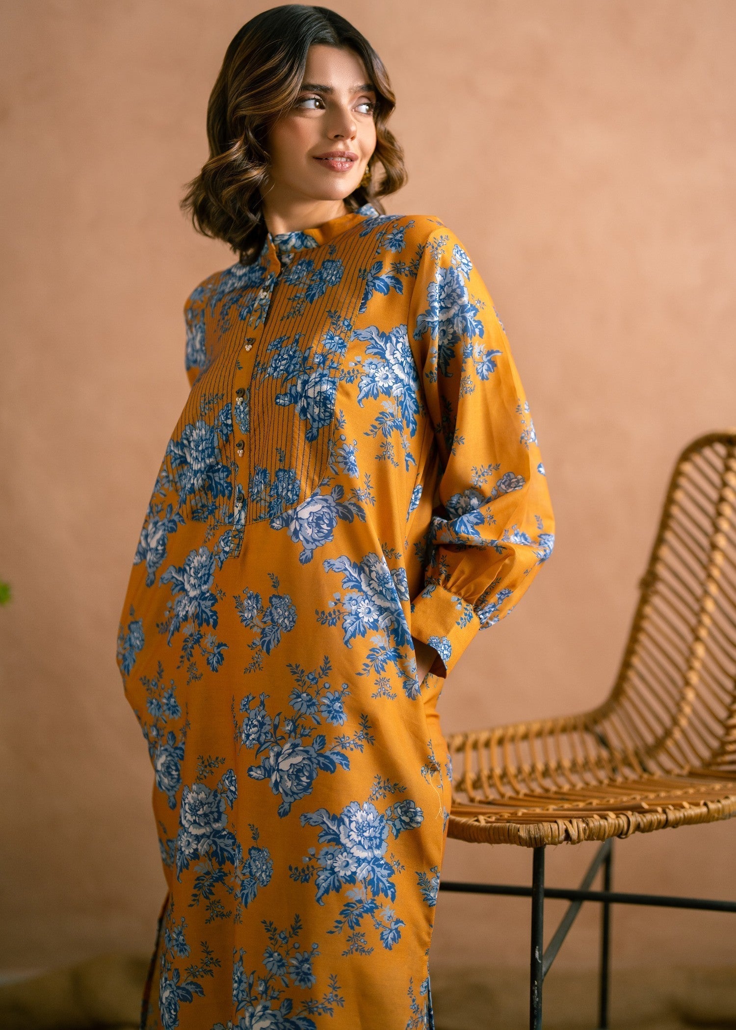 poly viscose Co Ord Sets in Mustard
