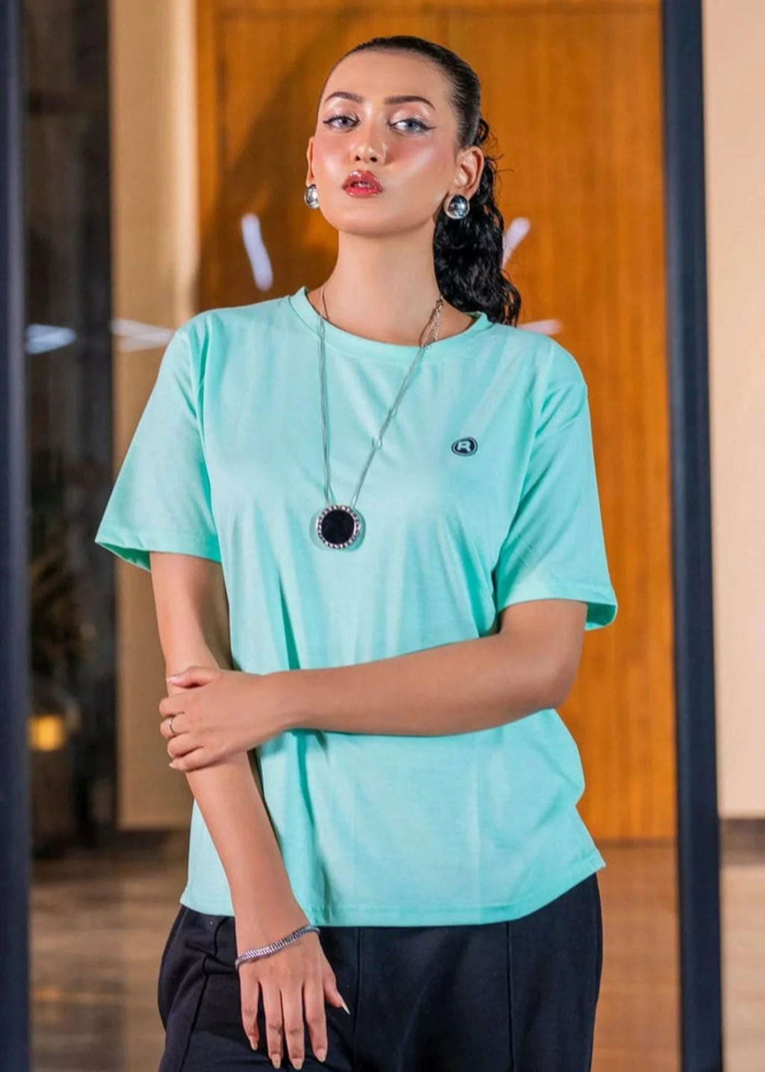 cotton T Shirt in Mint green