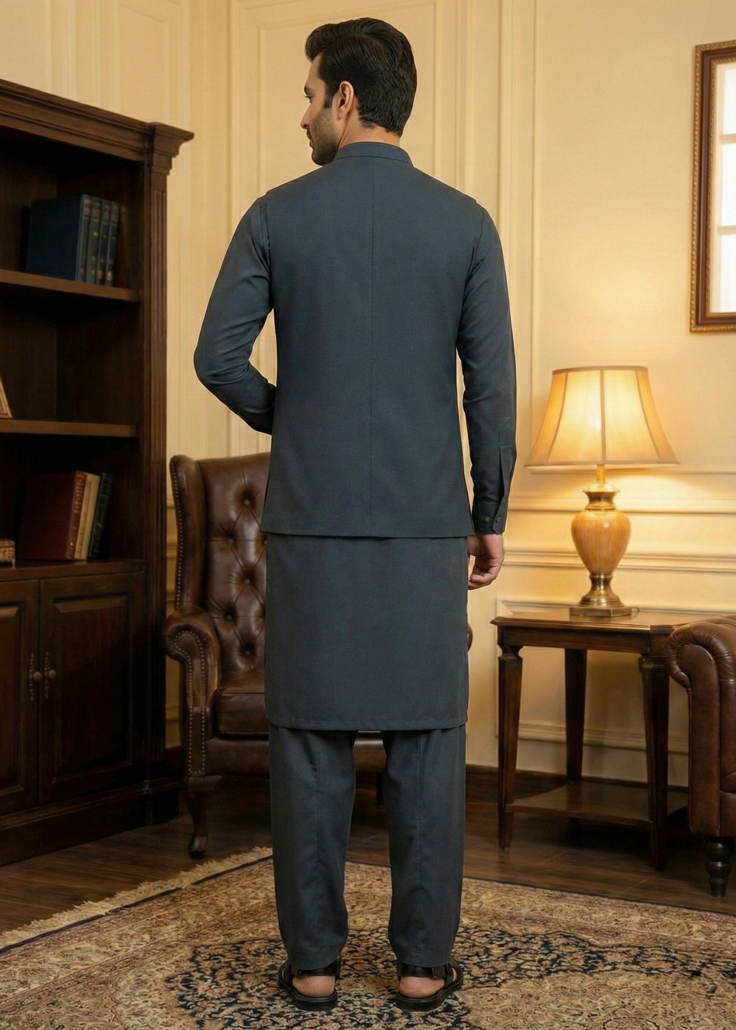 wash & wear Waistcoat in Dark grey
